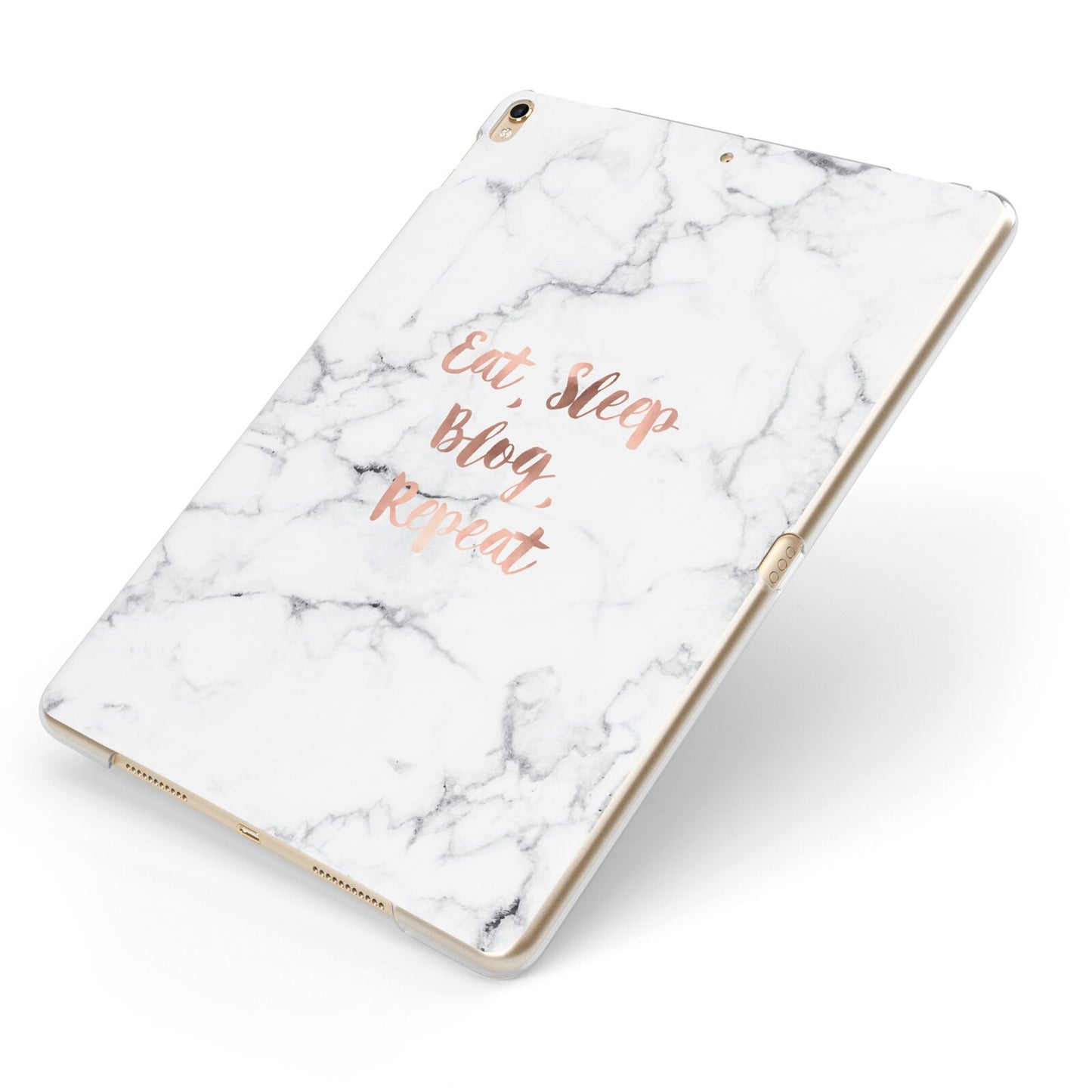 Eat Sleep Blog Repeat Marble Effect Apple iPad Case on Gold iPad Side View