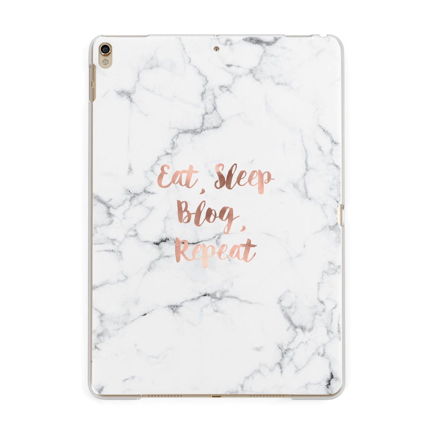 Eat Sleep Blog Repeat Marble Effect Apple iPad Gold Case