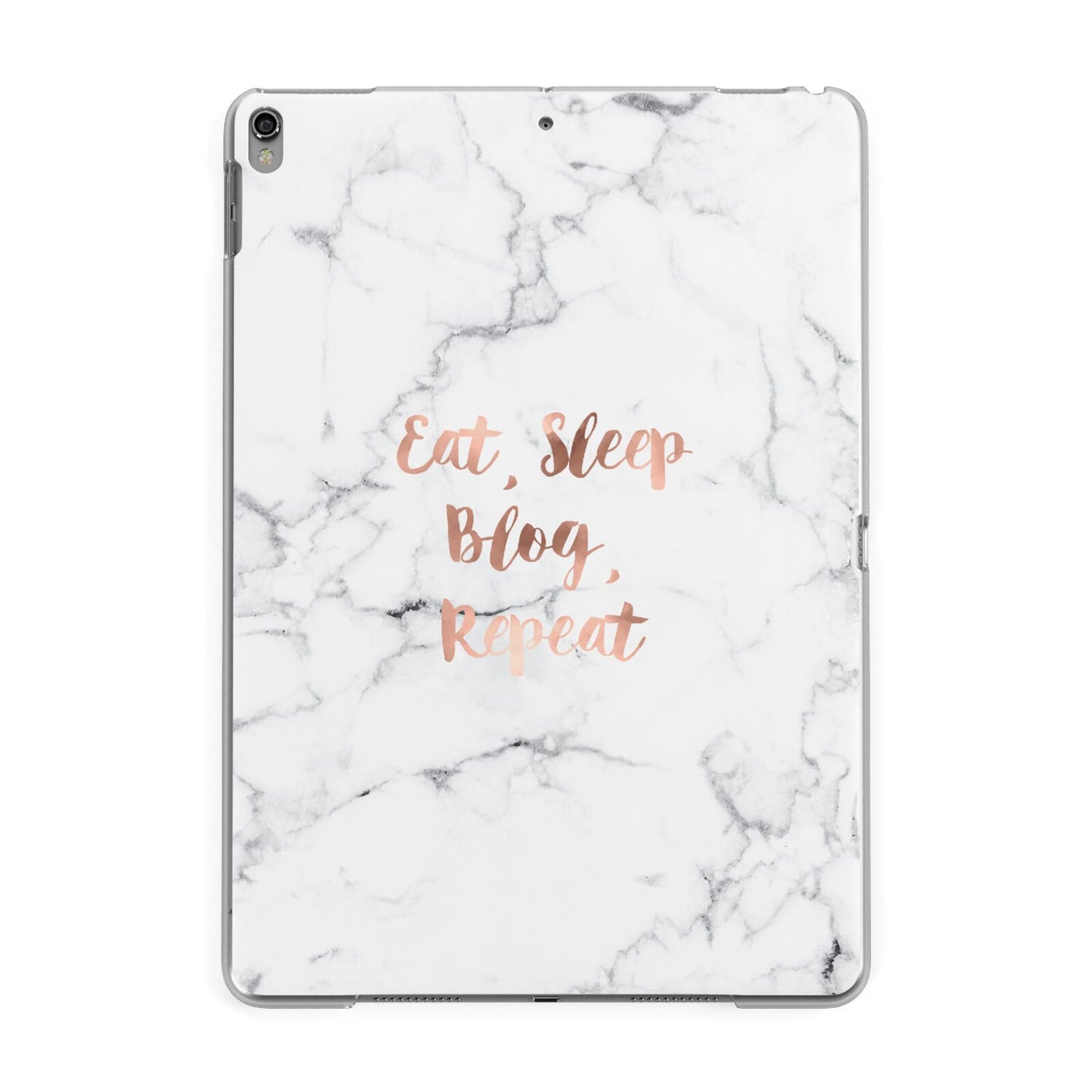 Eat Sleep Blog Repeat Marble Effect Apple iPad Grey Case