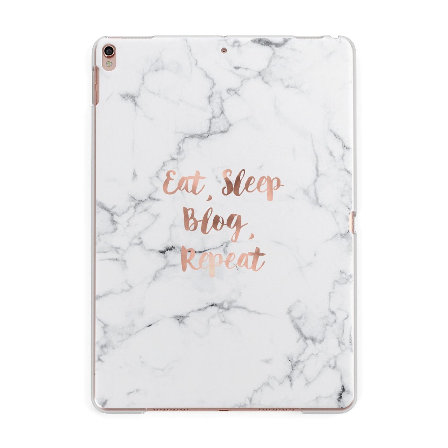 Eat Sleep Blog Repeat Marble Effect Apple iPad Rose Gold Case