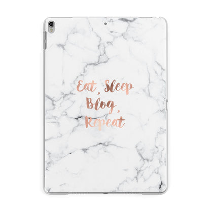 Eat Sleep Blog Repeat Marble Effect Apple iPad Silver Case