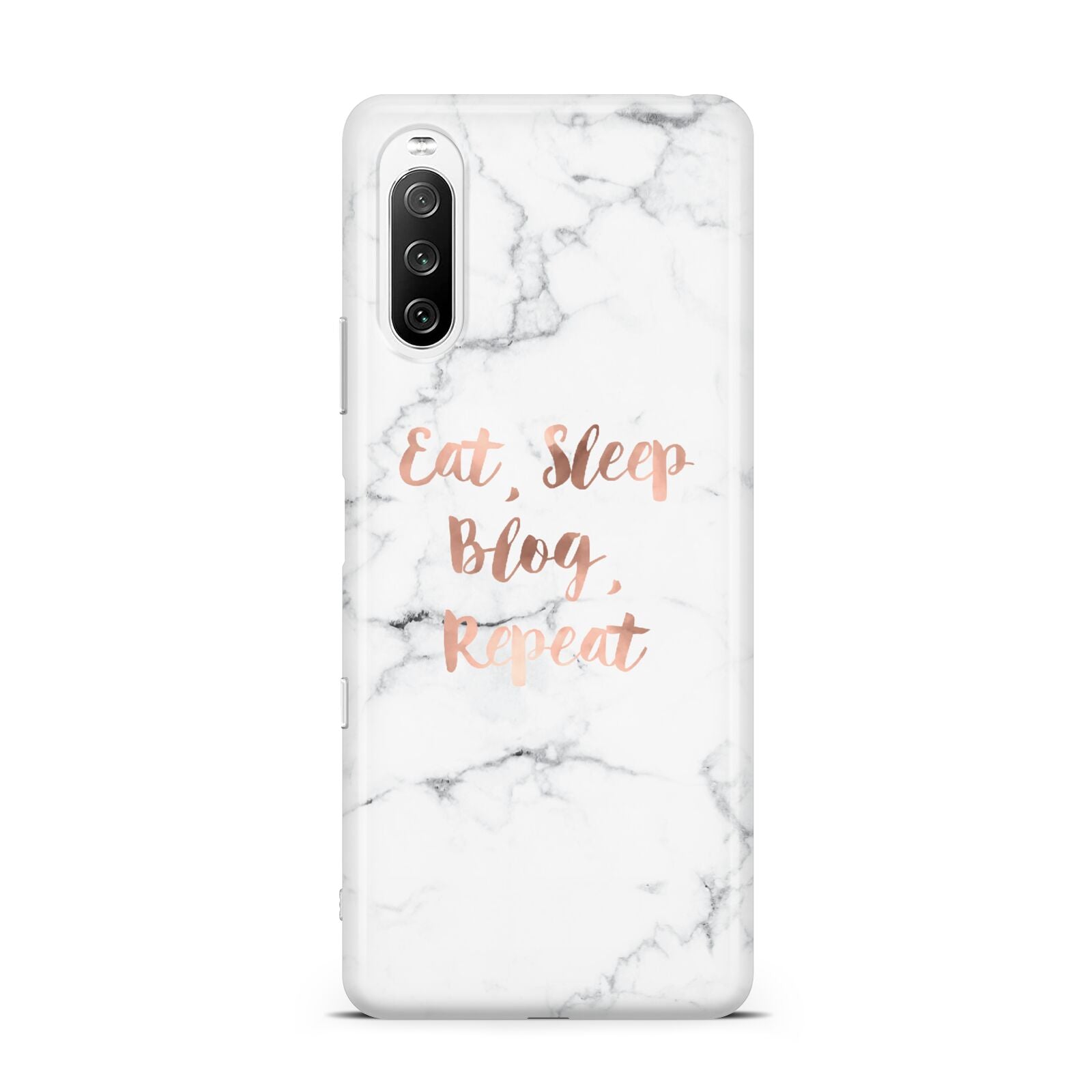 Eat Sleep Blog Repeat Marble Effect Sony Xperia 10 III Case