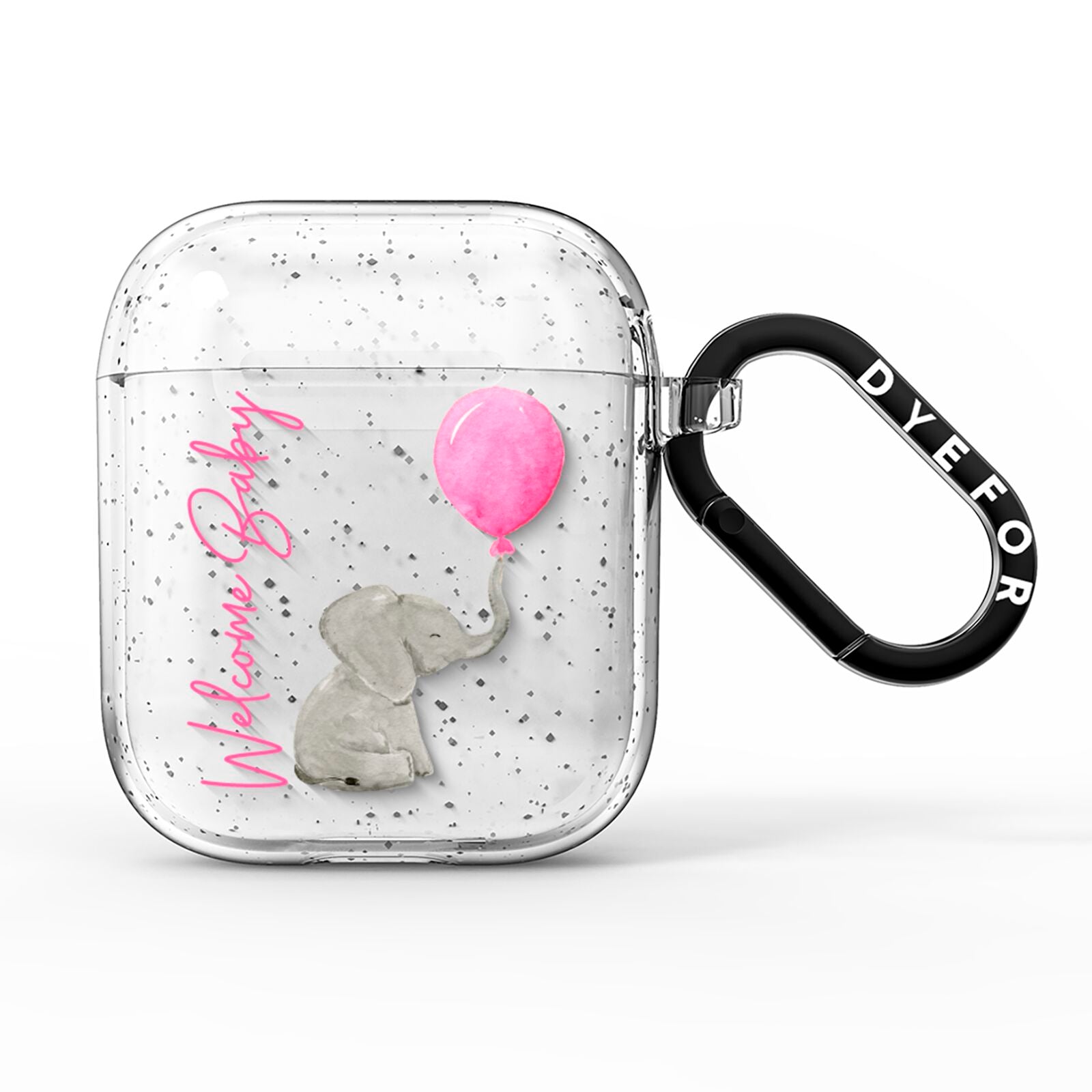 Elephant with Balloons Baby Girl Reveal AirPods Case Dyefor