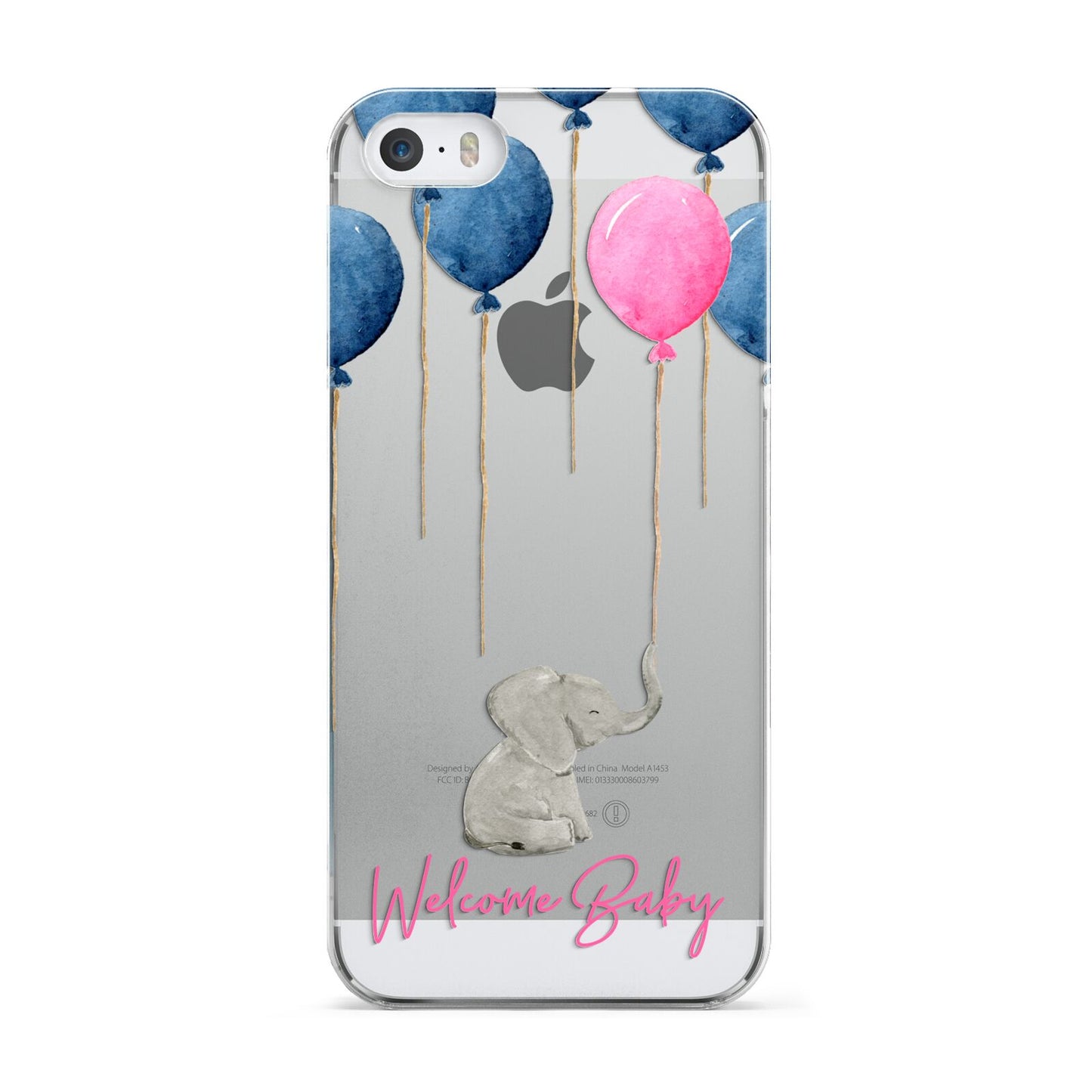 Elephant with Balloons Baby Girl Reveal Apple iPhone 5 Case