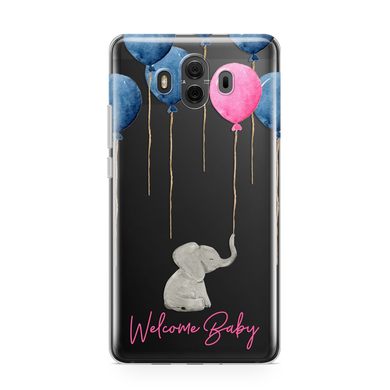 Elephant with Balloons Baby Girl Reveal Huawei Mate 10 Protective Phone Case