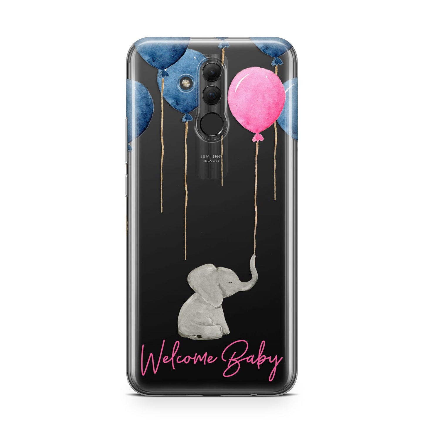 Elephant with Balloons Baby Girl Reveal Huawei Mate 20 Lite