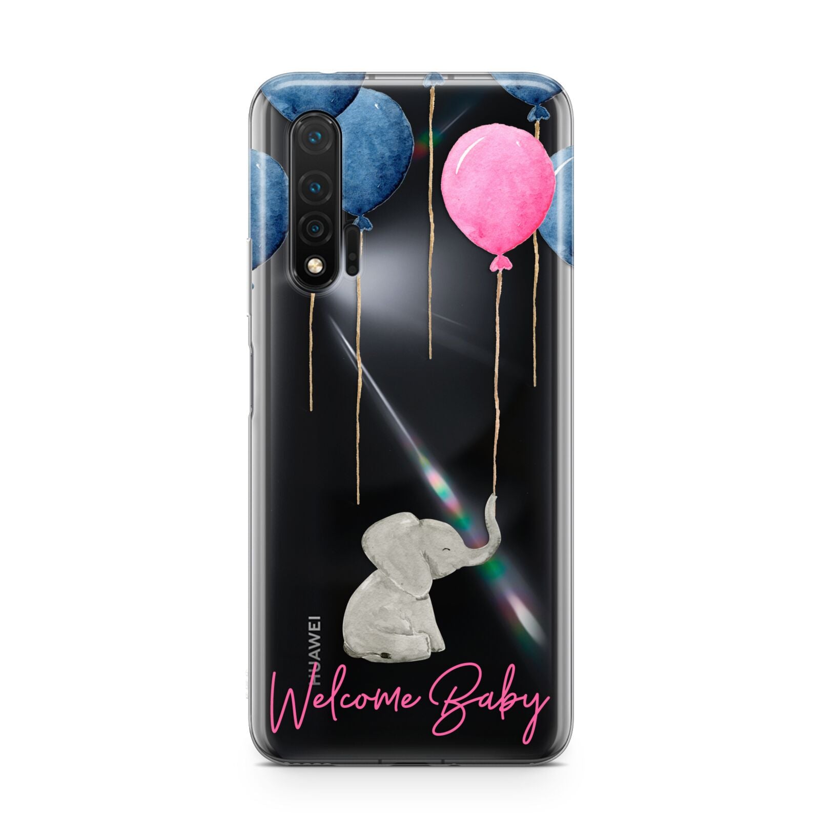 Elephant with Balloons Baby Girl Reveal Huawei Nova 6 Phone Case