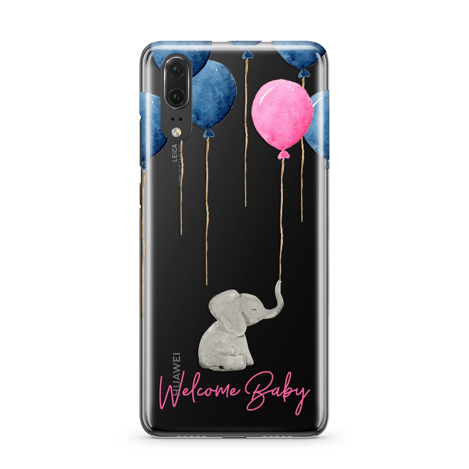 Elephant with Balloons Baby Girl Reveal Huawei P20 Phone Case