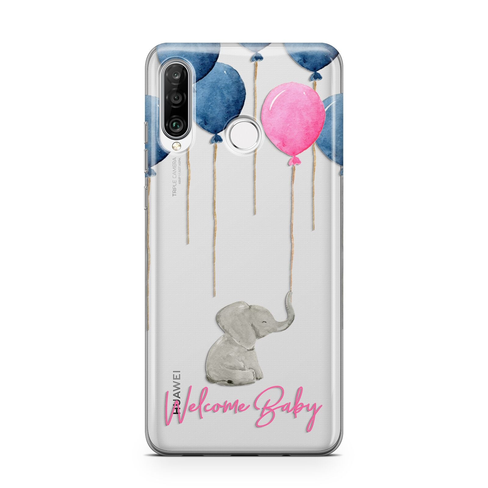 Elephant with Balloons Baby Girl Reveal Huawei P30 Lite Phone Case