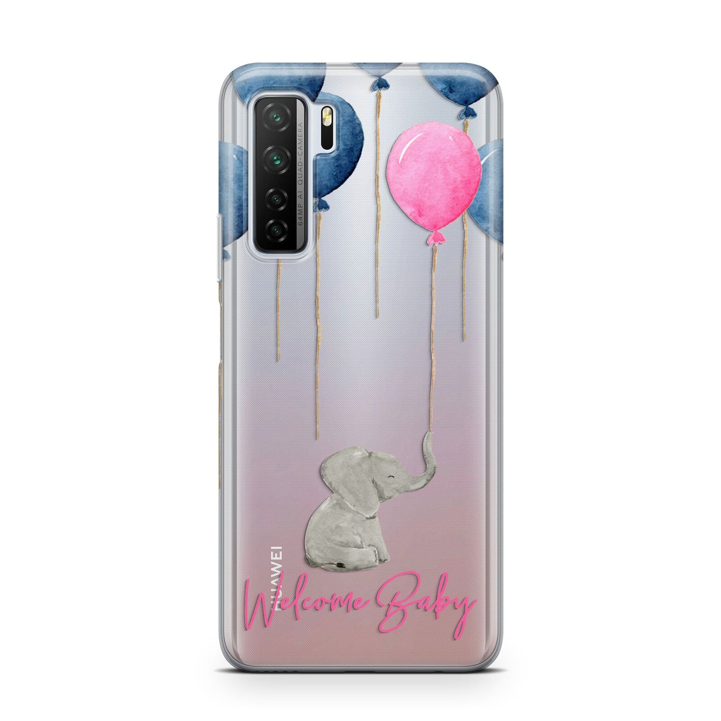 Elephant with Balloons Baby Girl Reveal Huawei P40 Lite 5G Phone Case