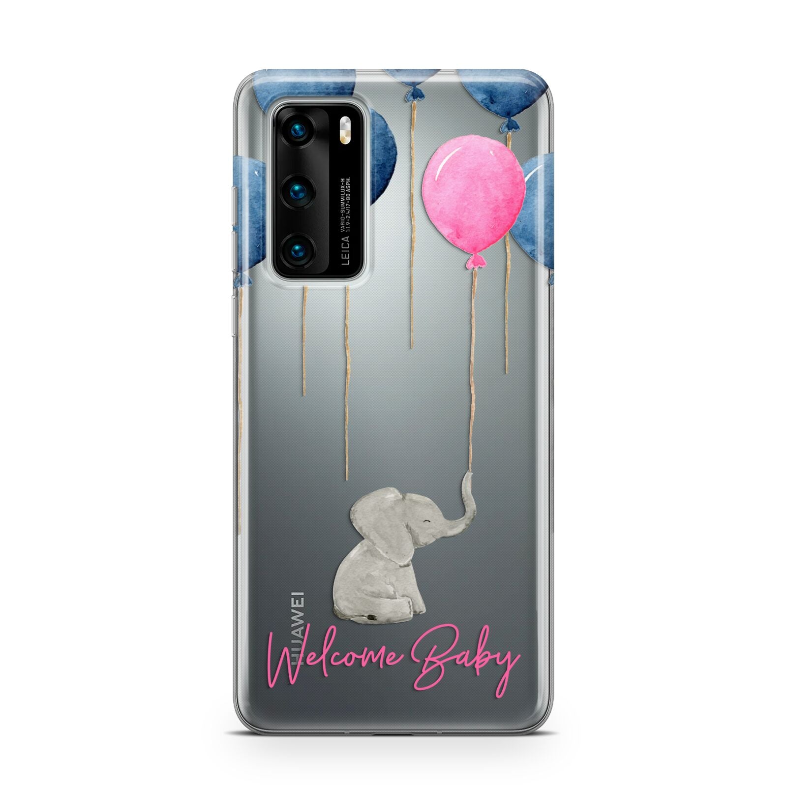 Elephant with Balloons Baby Girl Reveal Huawei P40 Phone Case