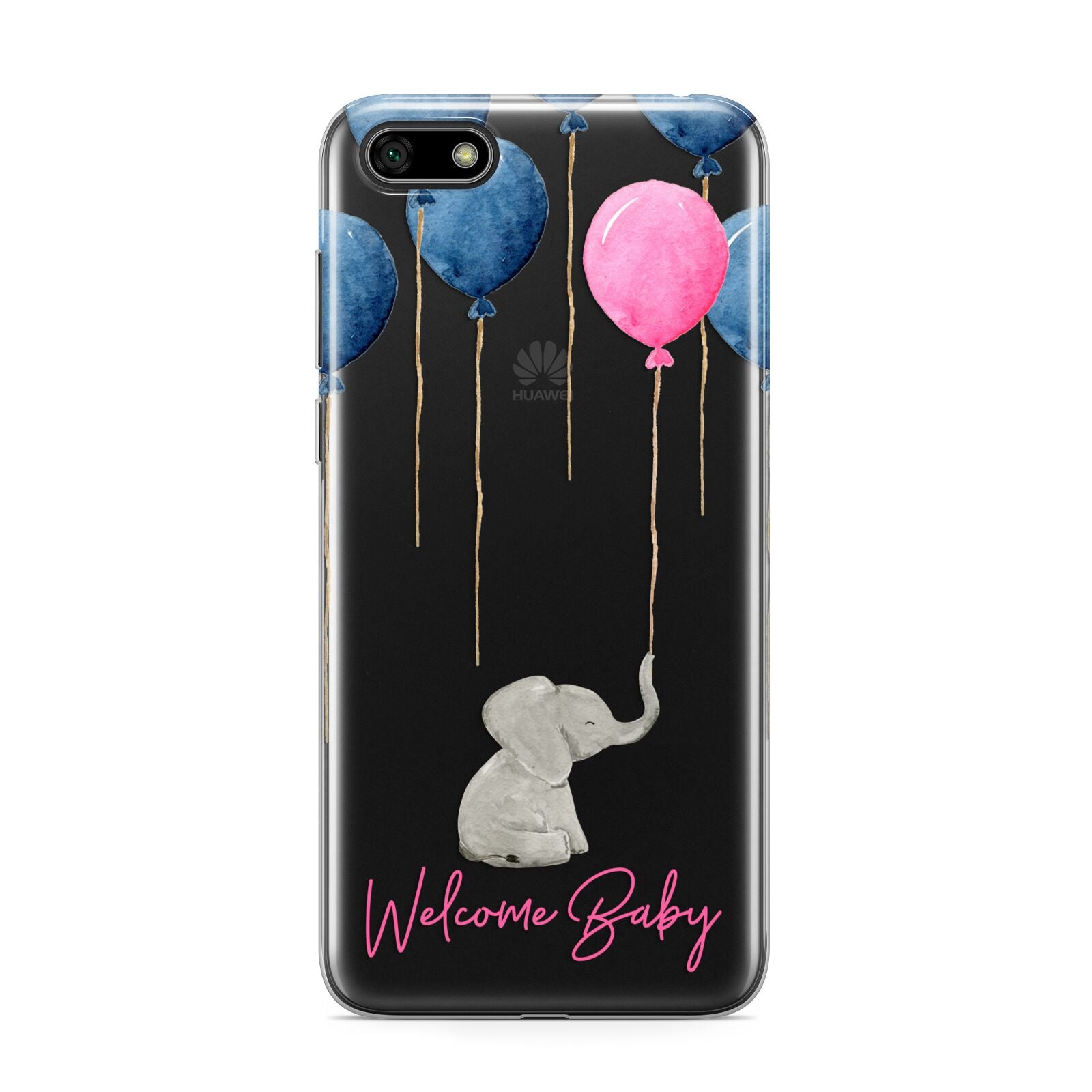 Elephant with Balloons Baby Girl Reveal Huawei Y5 Prime 2018 Phone Case