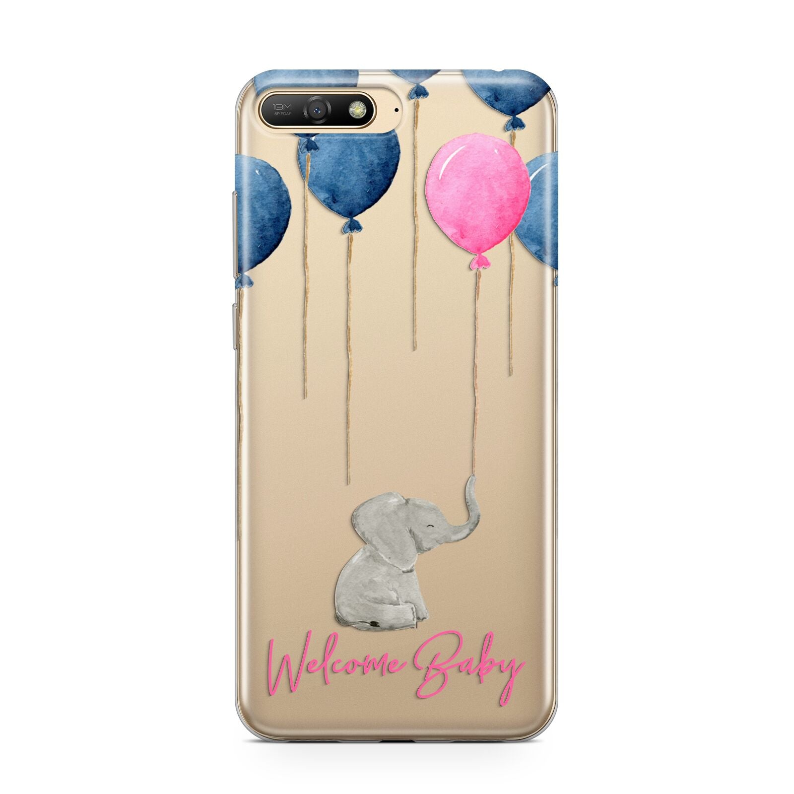 Elephant with Balloons Baby Girl Reveal Huawei Y6 2018