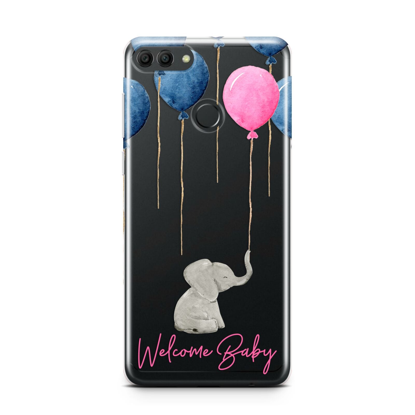 Elephant with Balloons Baby Girl Reveal Huawei Y9 2018