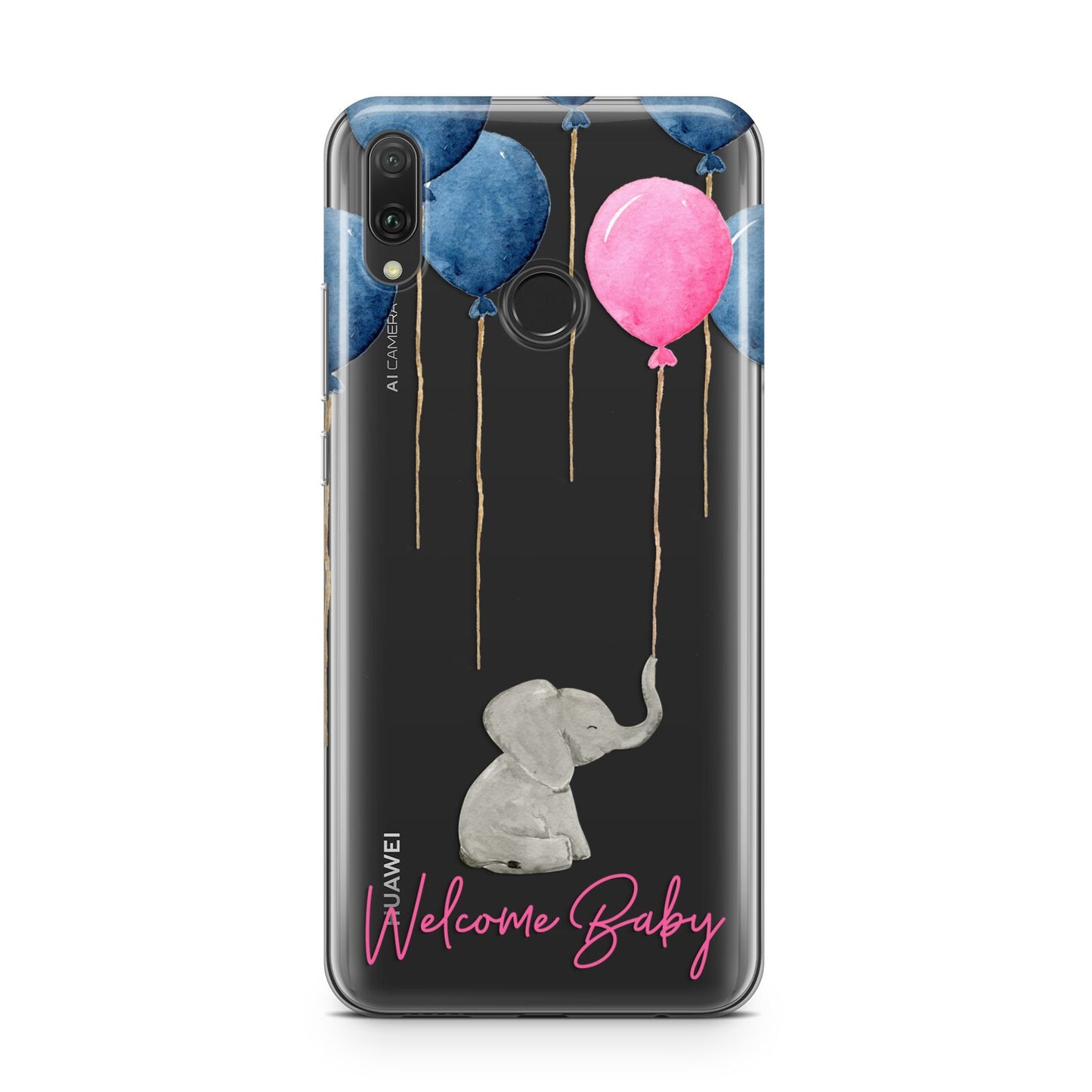 Elephant with Balloons Baby Girl Reveal Huawei Y9 2019