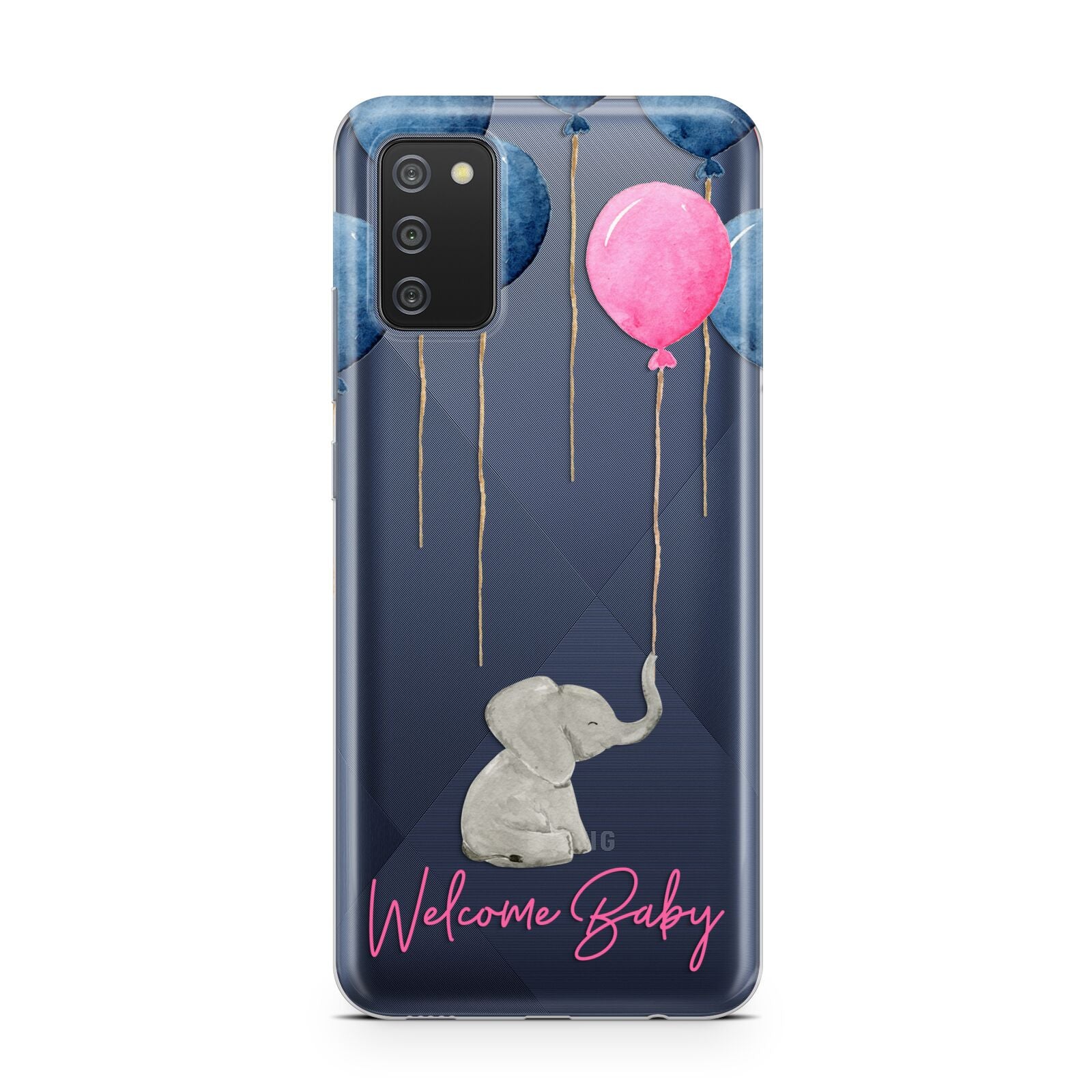 Elephant with Balloons Baby Girl Reveal Samsung A02s Case