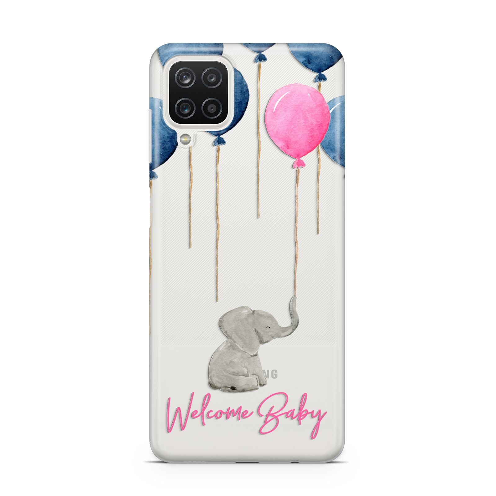 Elephant with Balloons Baby Girl Reveal Samsung A12 Case