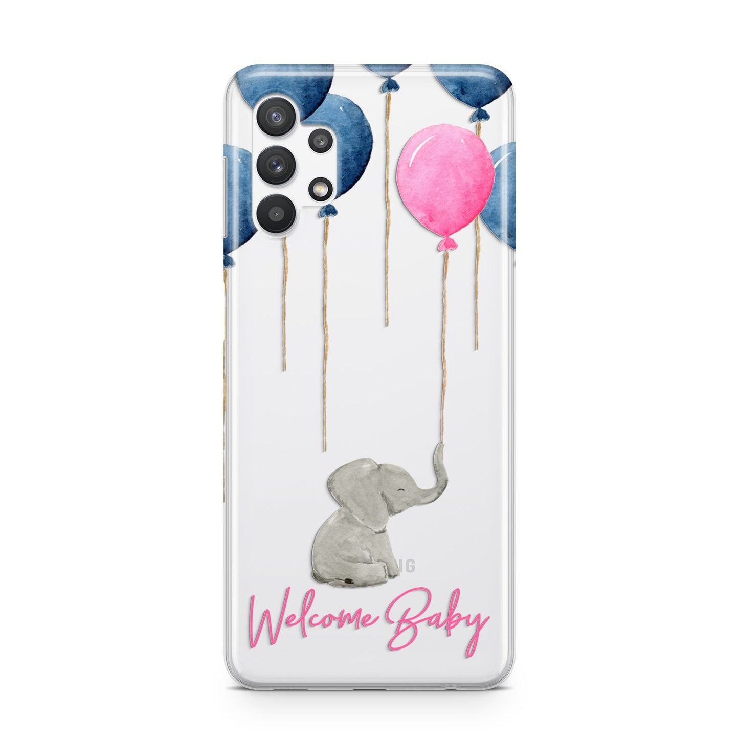 Elephant with Balloons Baby Girl Reveal Samsung A32 5G Case