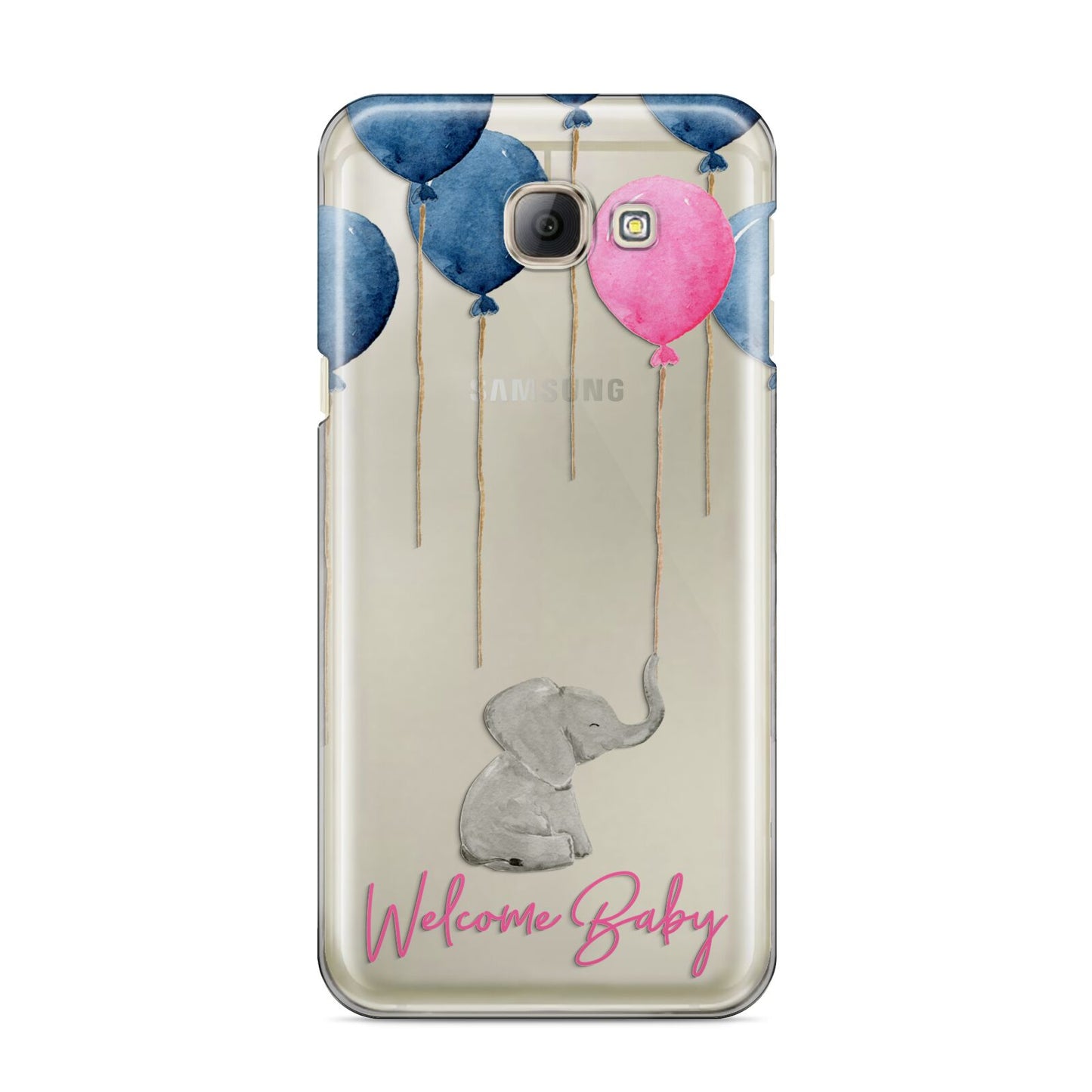 Elephant with Balloons Baby Girl Reveal Samsung Galaxy A8 2016 Case