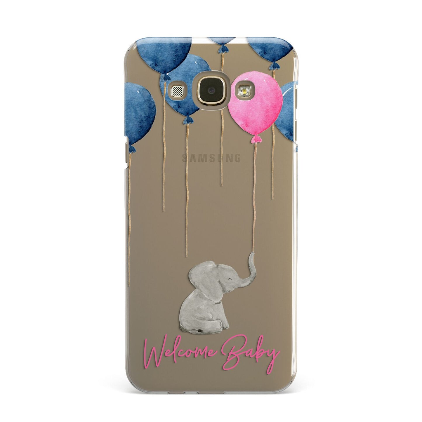 Elephant with Balloons Baby Girl Reveal Samsung Galaxy A8 Case