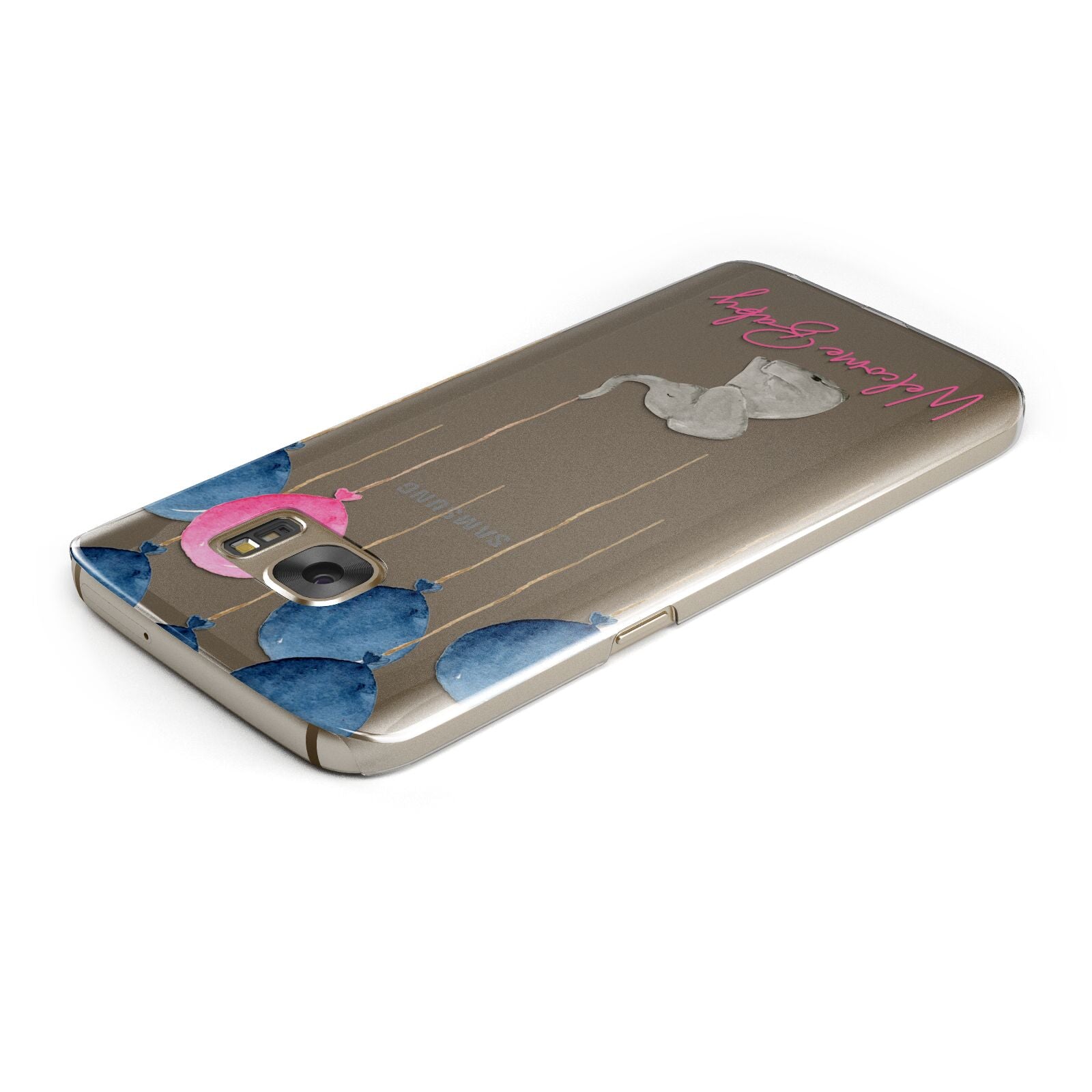 Elephant with Balloons Baby Girl Reveal Samsung Galaxy Case Top Cutout