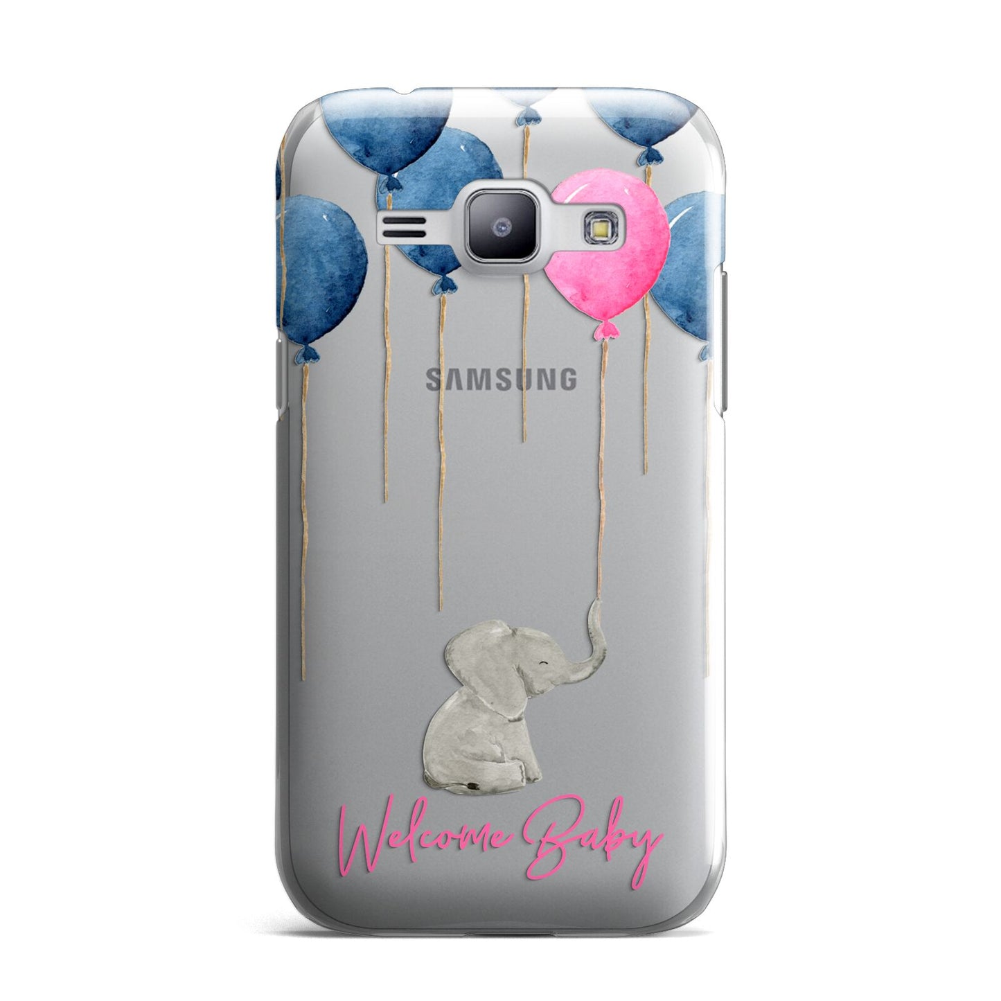 Elephant with Balloons Baby Girl Reveal Samsung Galaxy J1 2015 Case