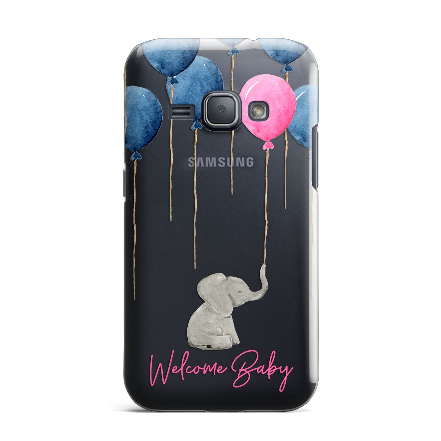 Elephant with Balloons Baby Girl Reveal Samsung Galaxy J1 2016 Case