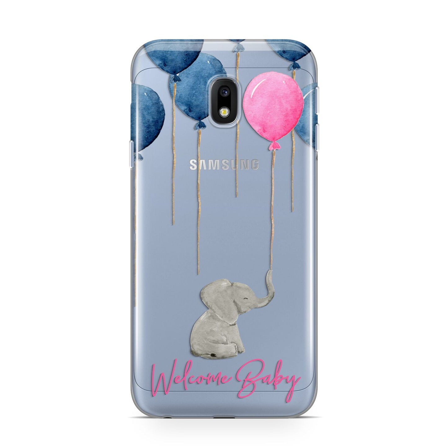 Elephant with Balloons Baby Girl Reveal Samsung Galaxy J3 2017 Case