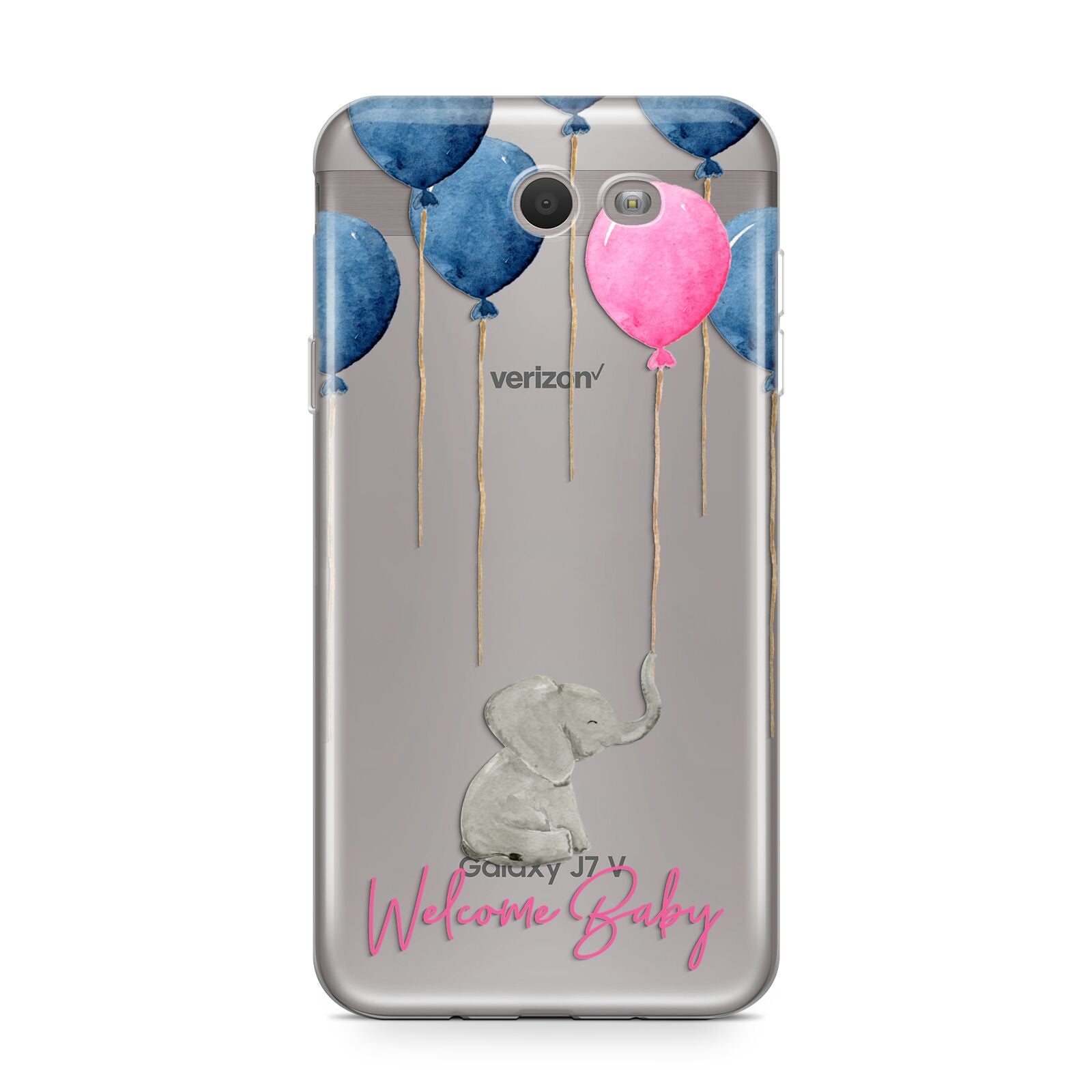 Elephant with Balloons Baby Girl Reveal Samsung Galaxy J7 2017 Case