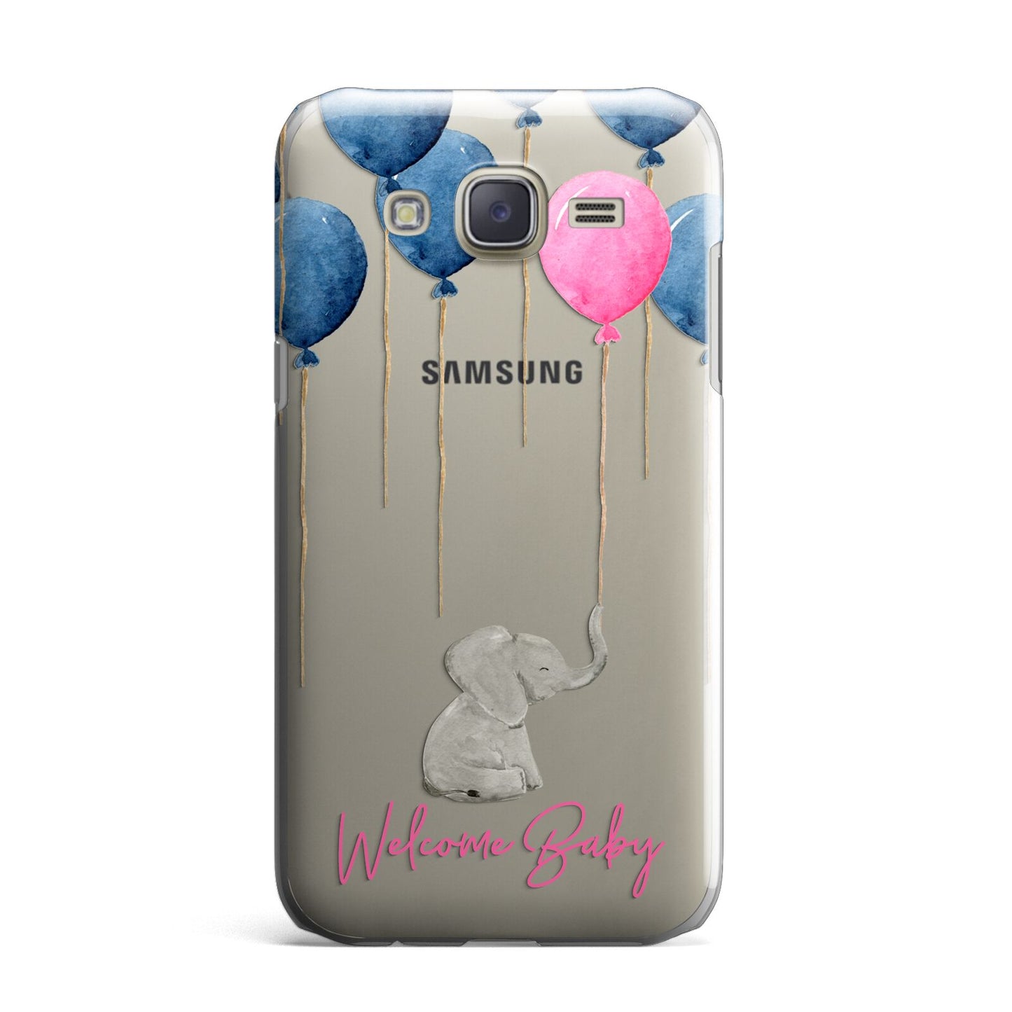 Elephant with Balloons Baby Girl Reveal Samsung Galaxy J7 Case