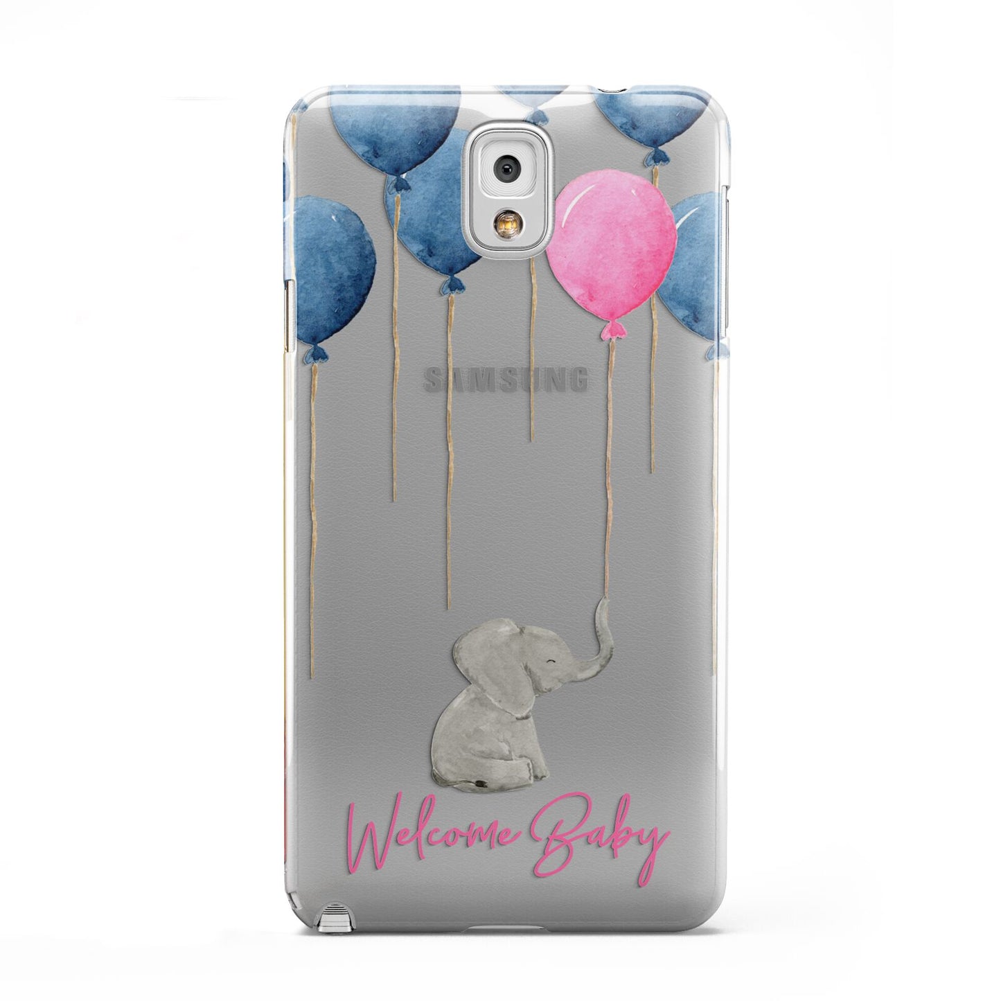 Elephant with Balloons Baby Girl Reveal Samsung Galaxy Note 3 Case