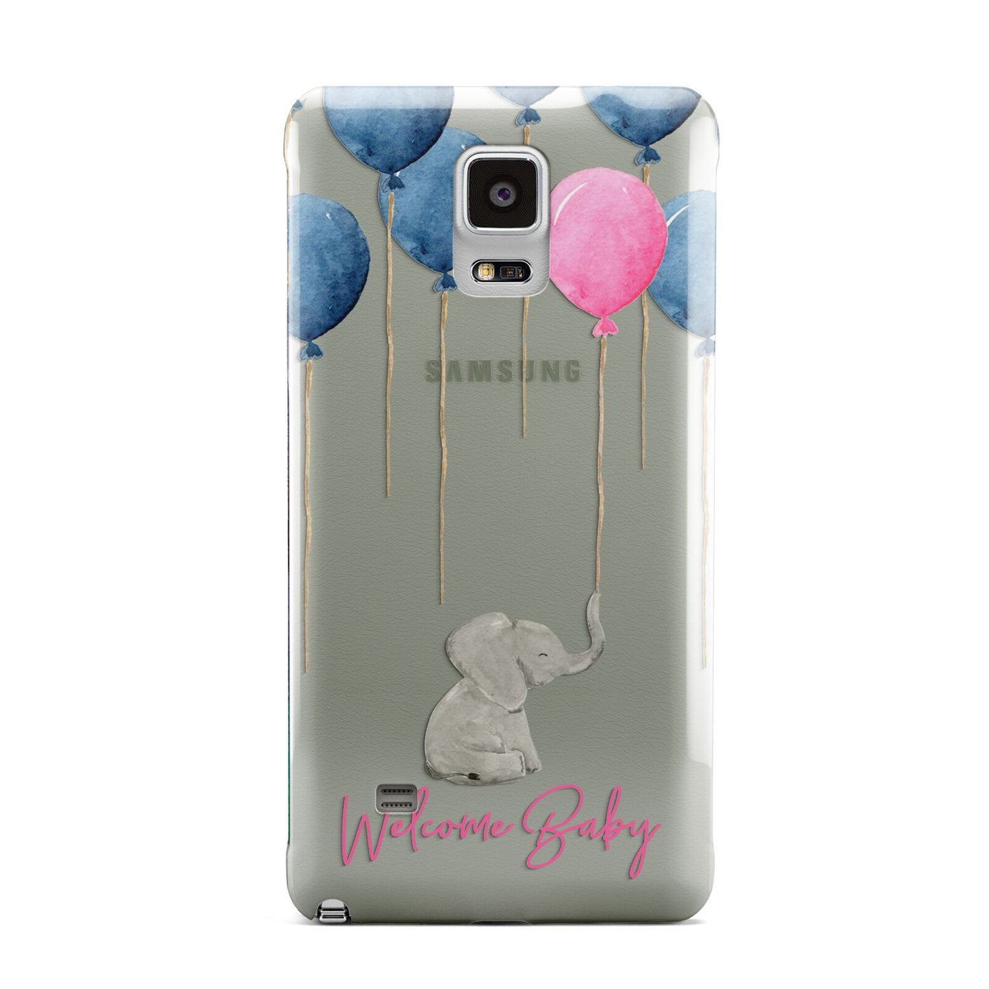 Elephant with Balloons Baby Girl Reveal Samsung Galaxy Note 4 Case