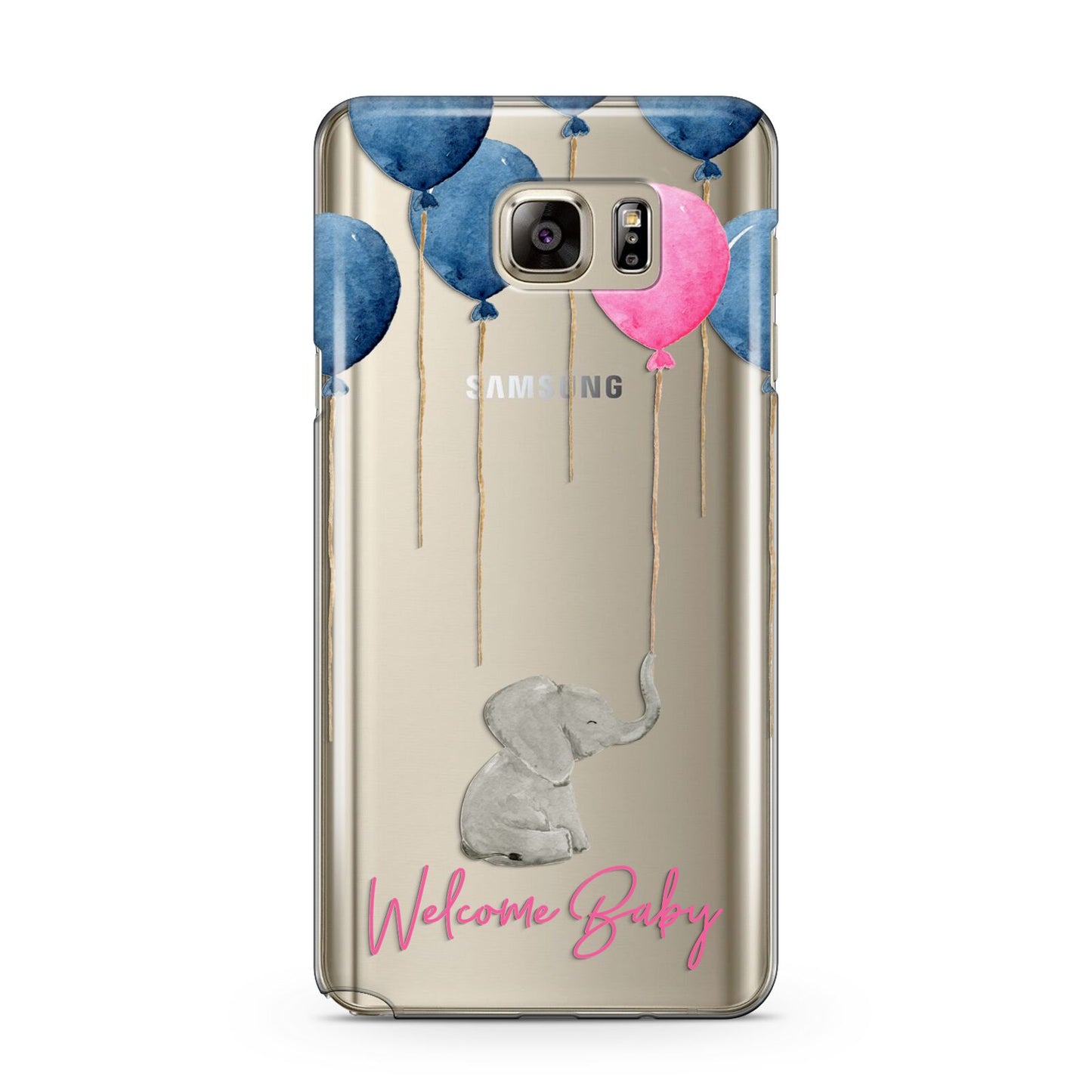 Elephant with Balloons Baby Girl Reveal Samsung Galaxy Note 5 Case