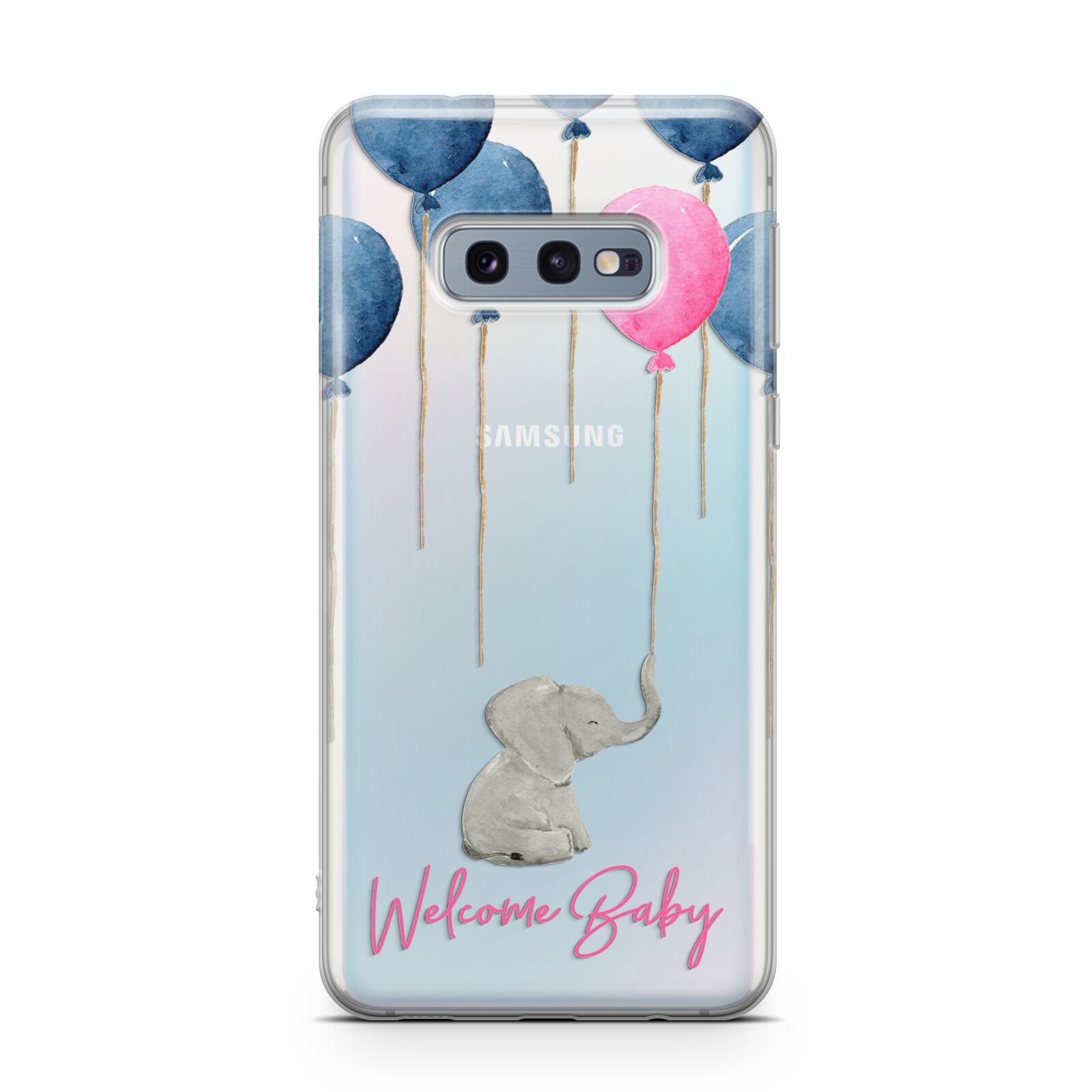 Elephant with Balloons Baby Girl Reveal Samsung Galaxy S10E Case