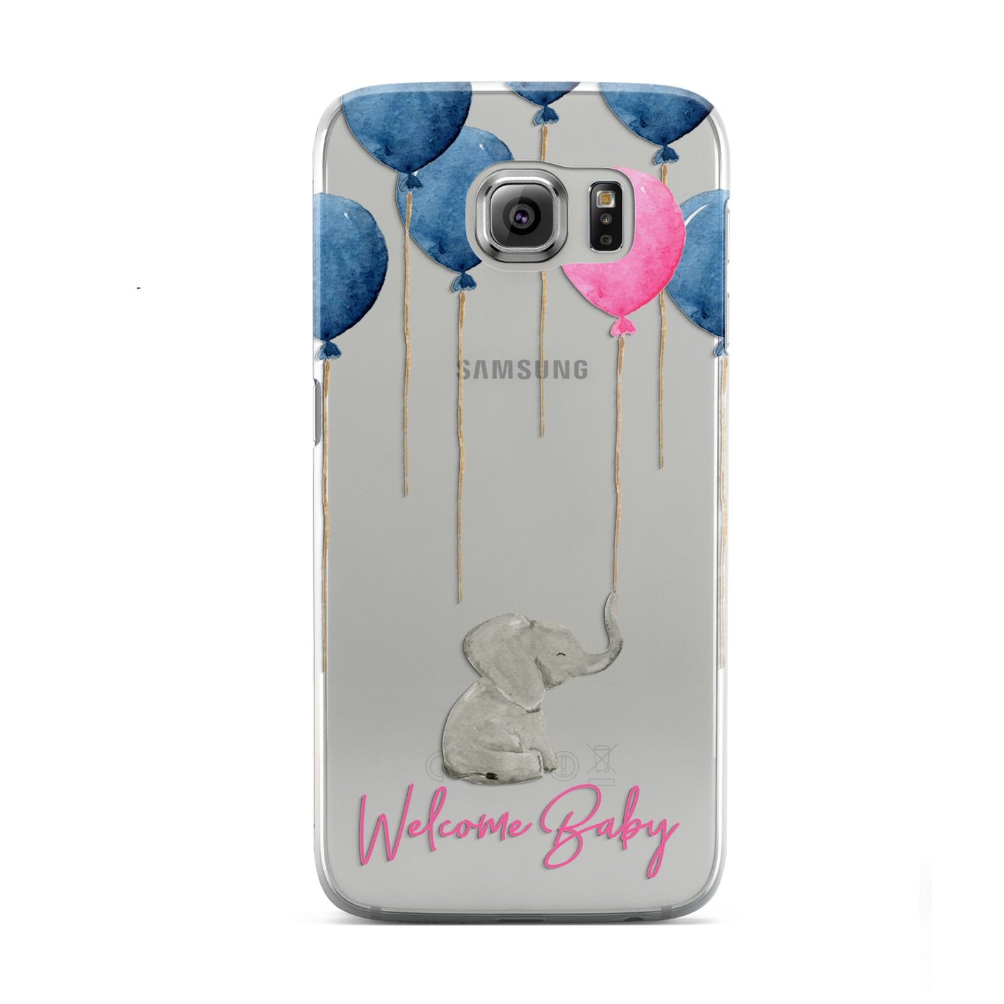 Elephant with Balloons Baby Girl Reveal Samsung Galaxy S6 Case