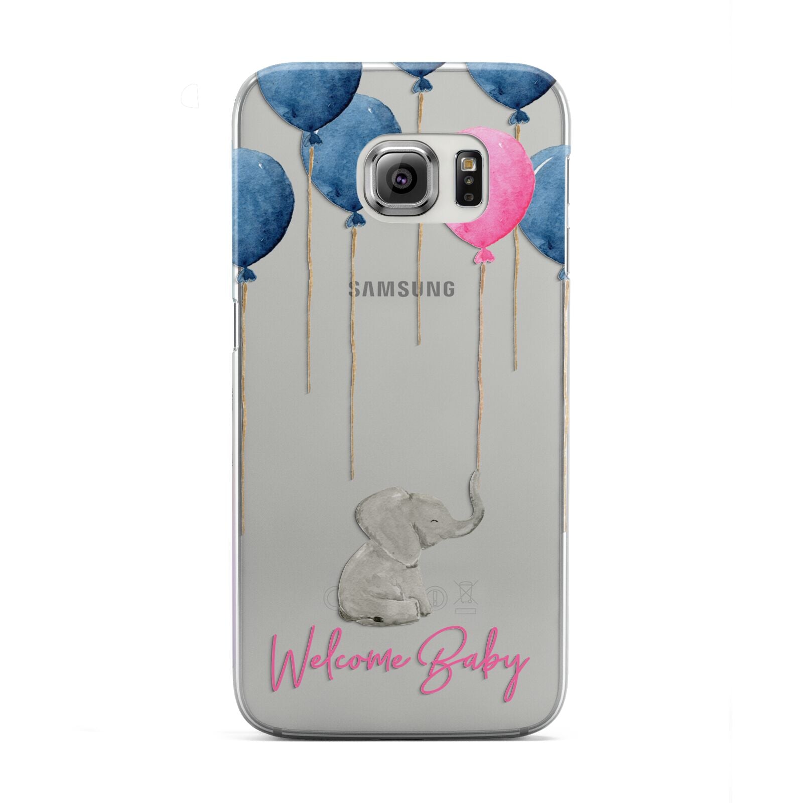 Elephant with Balloons Baby Girl Reveal Samsung Galaxy S6 Edge Case