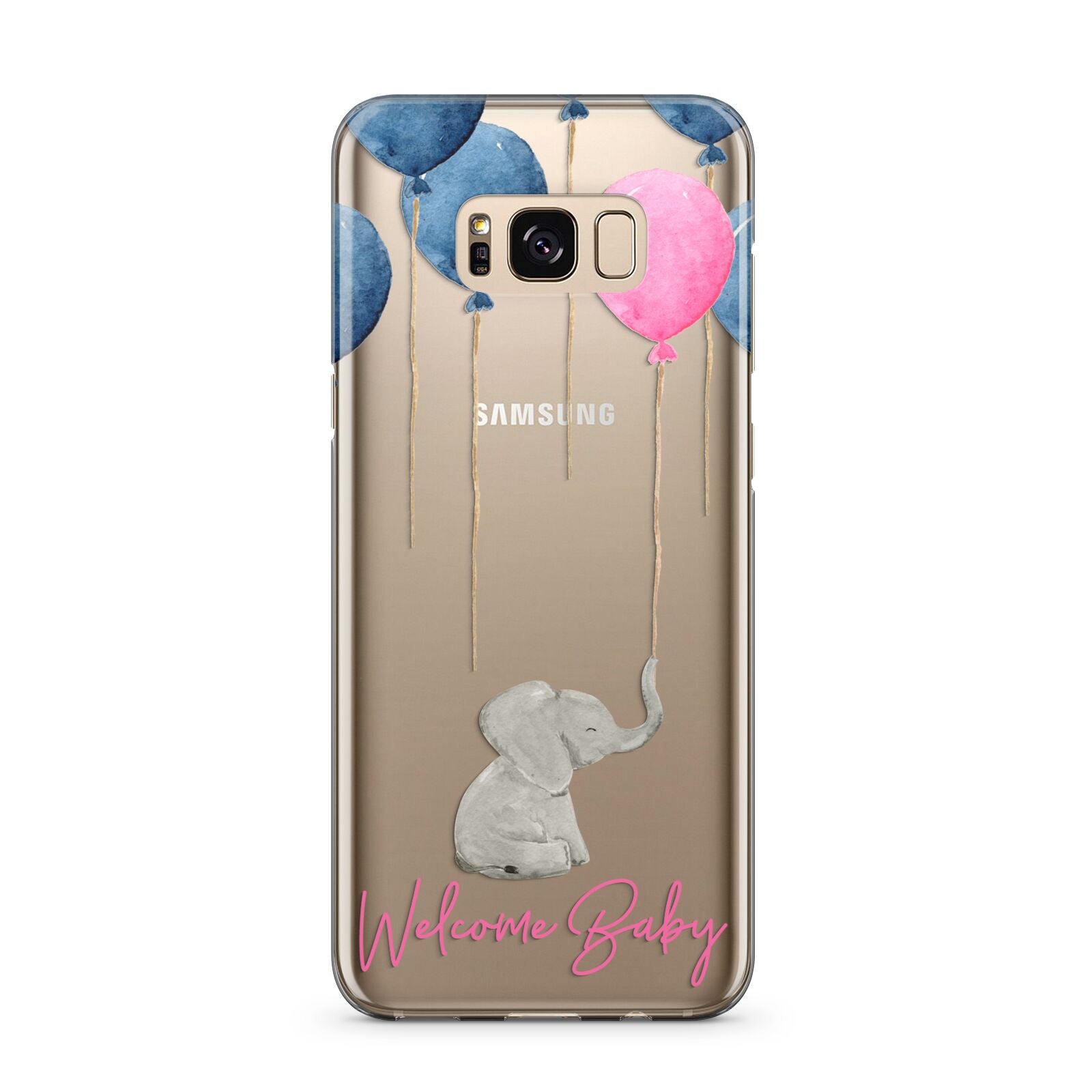 Elephant with Balloons Baby Girl Reveal Samsung Galaxy S8 Plus Case