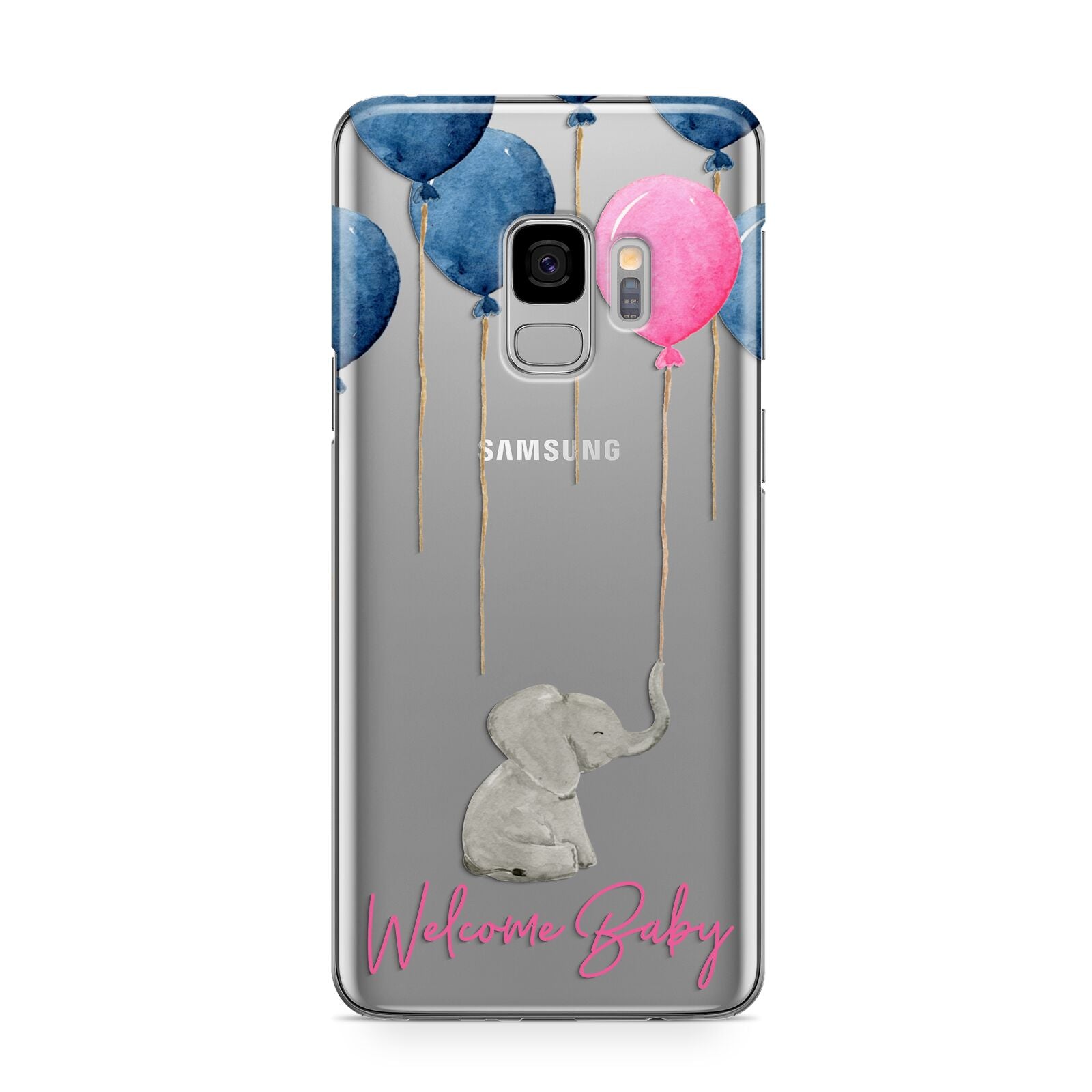 Elephant with Balloons Baby Girl Reveal Samsung Galaxy S9 Case