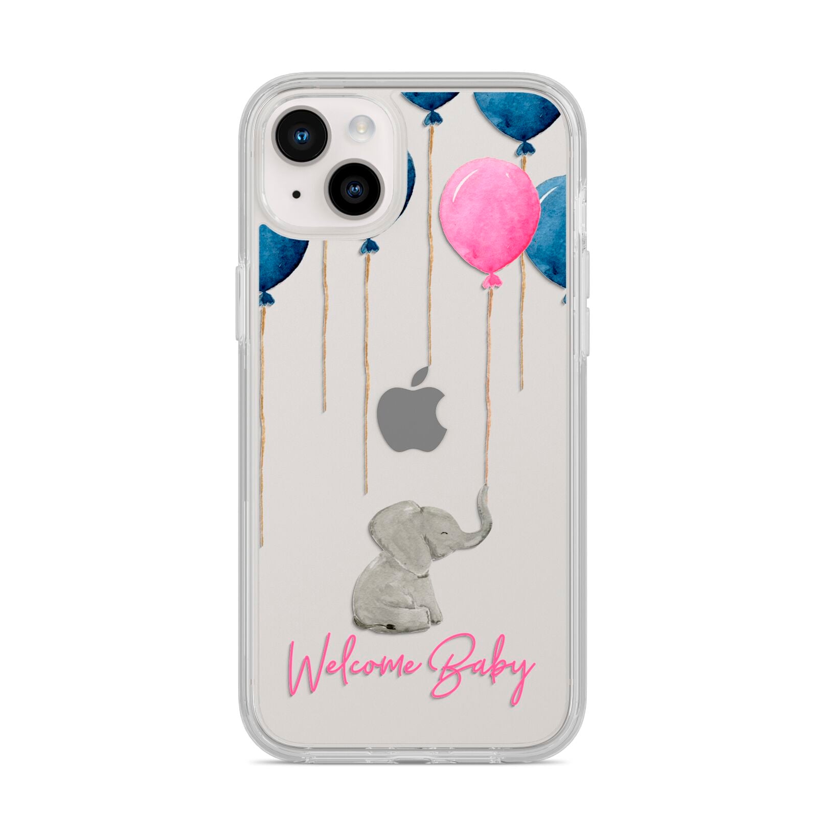 Elephant with Balloons Baby Girl Reveal iPhone 14 Plus Clear Tough Case Starlight