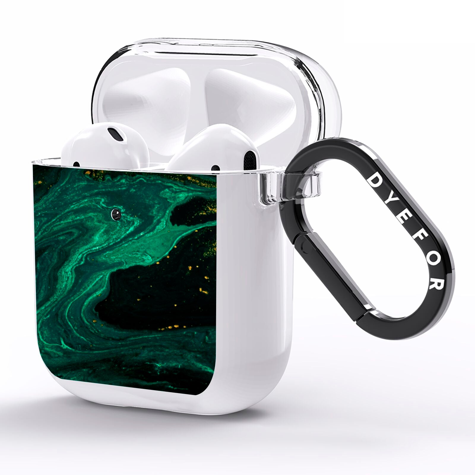 Emerald Green AirPods Clear Case Side Image