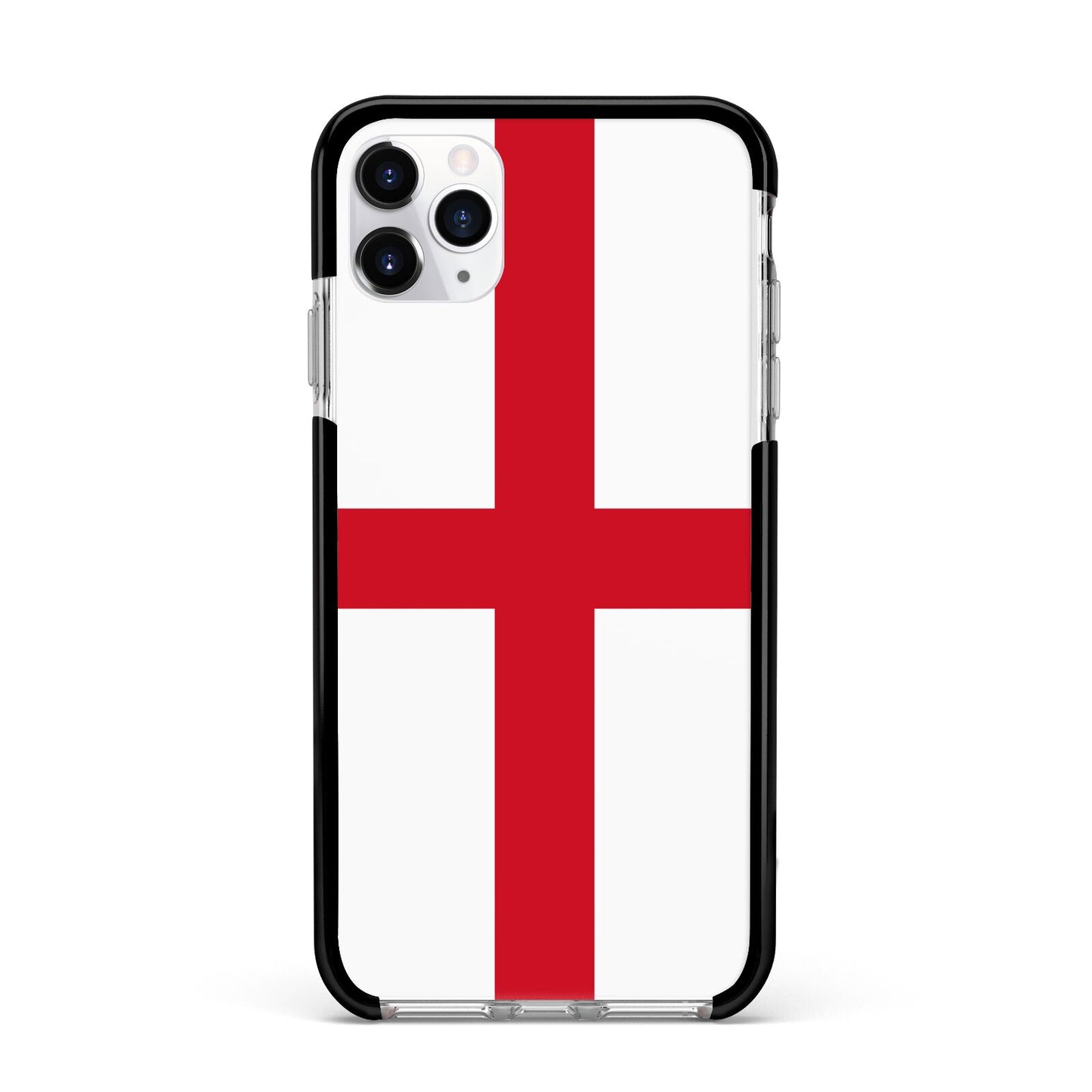 England Flag Apple iPhone 11 Pro Max in Silver with Black Impact Case