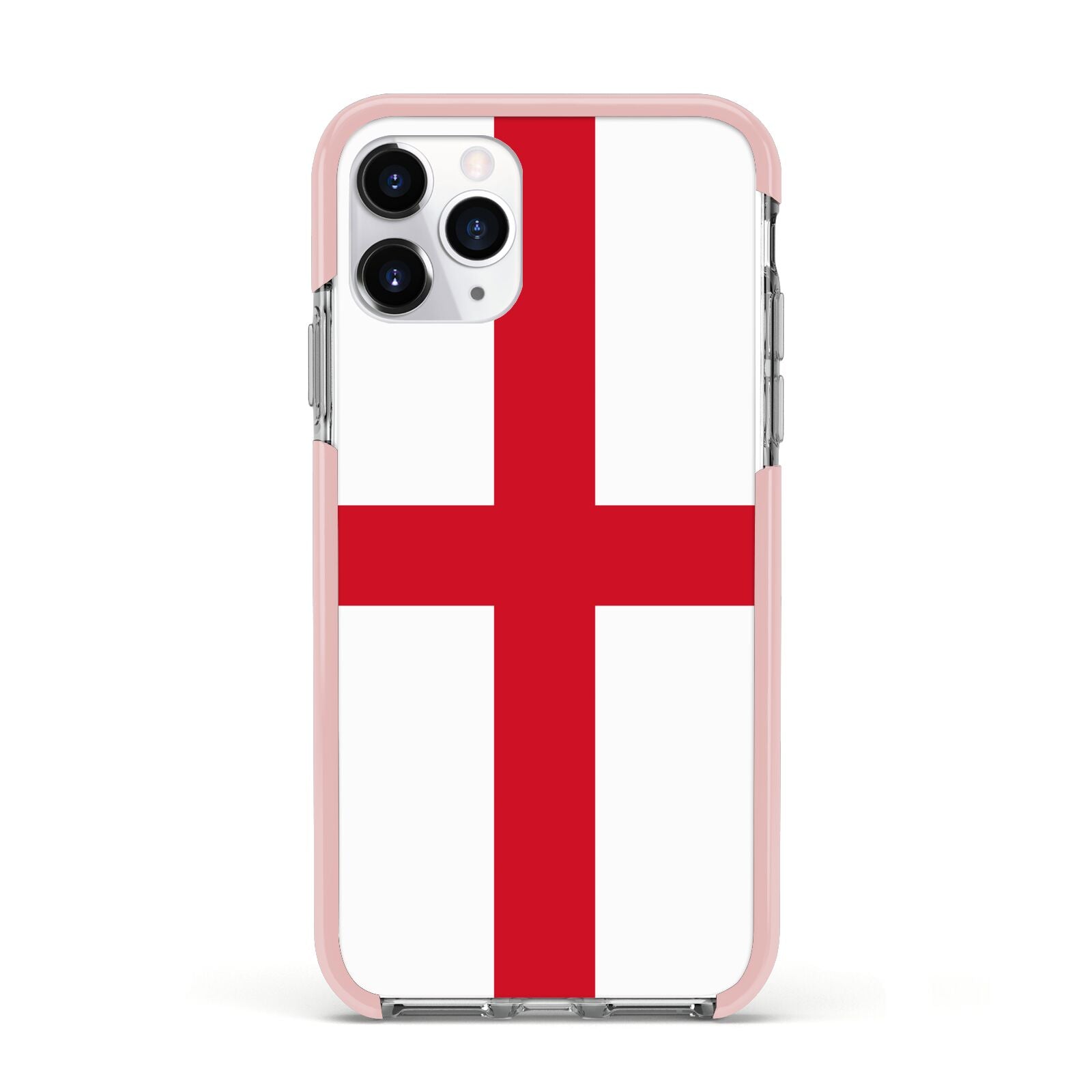 England Flag Apple iPhone 11 Pro in Silver with Pink Impact Case