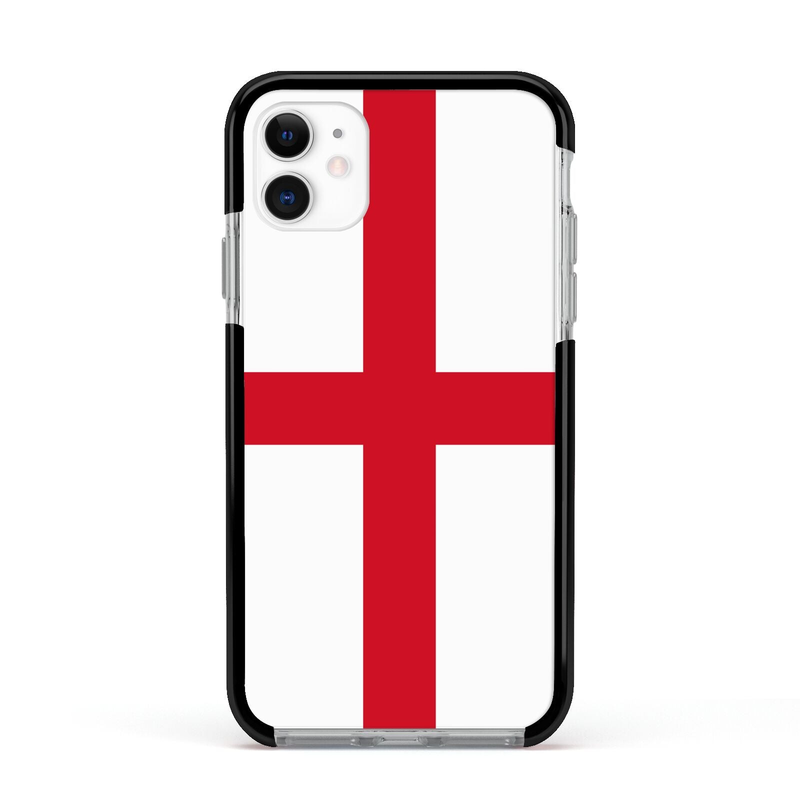 England Flag Apple iPhone 11 in White with Black Impact Case