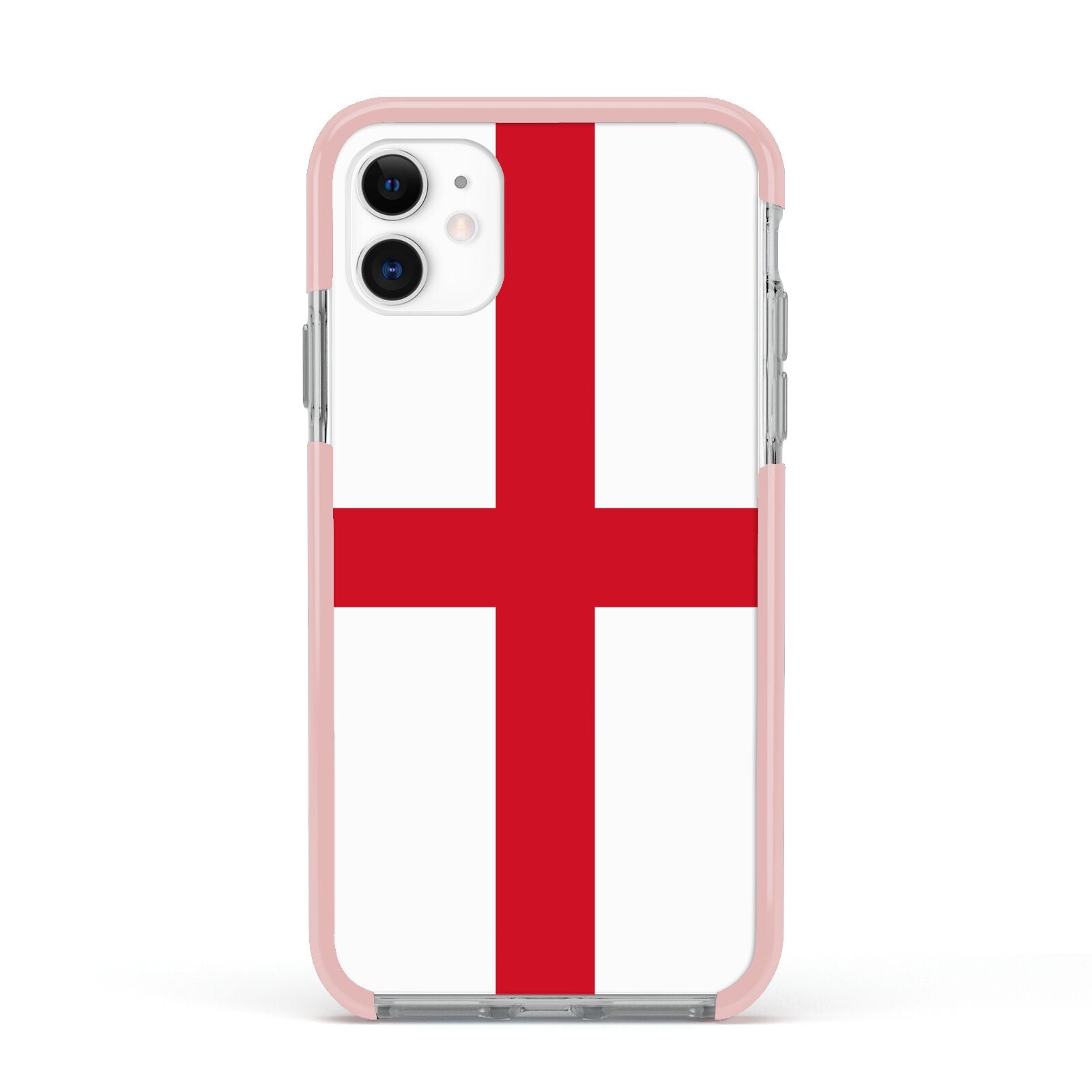 England Flag Apple iPhone 11 in White with Pink Impact Case