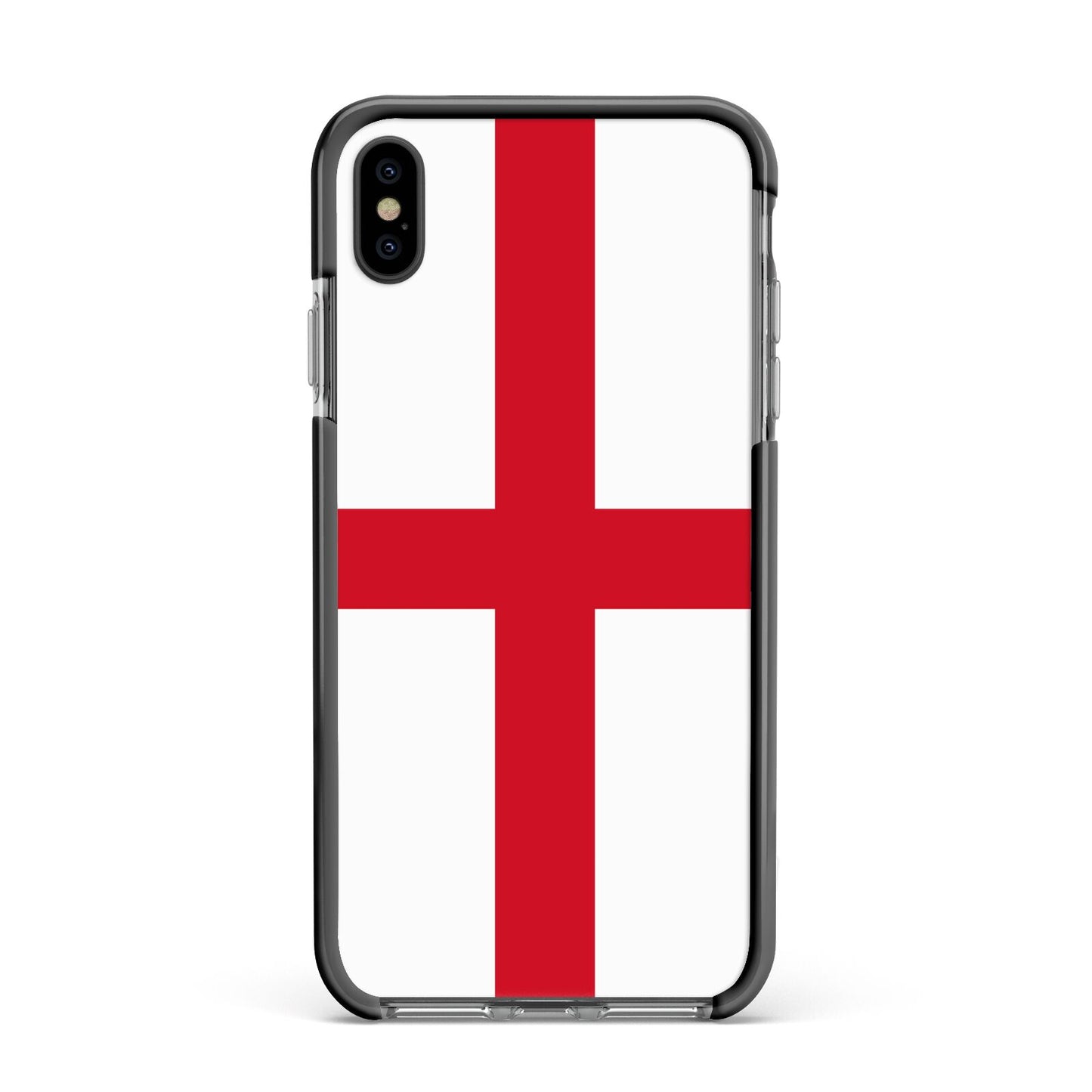 England Flag Apple iPhone Xs Max Impact Case Black Edge on Black Phone