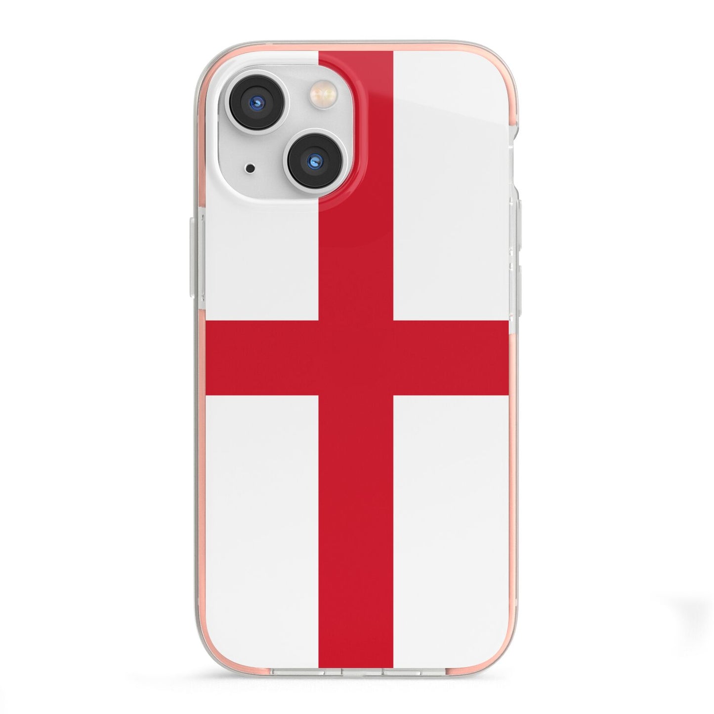 England Flag iPhone 13 Mini TPU Impact Case with Pink Edges