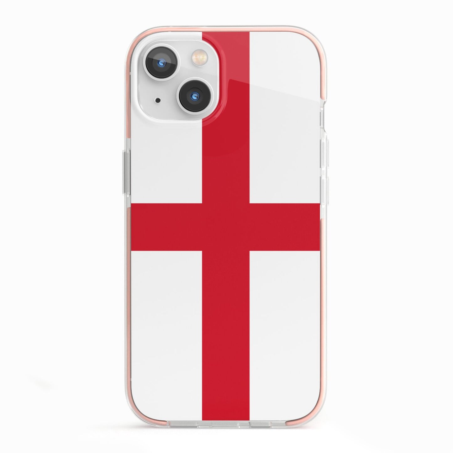 England Flag iPhone 13 TPU Impact Case with Pink Edges