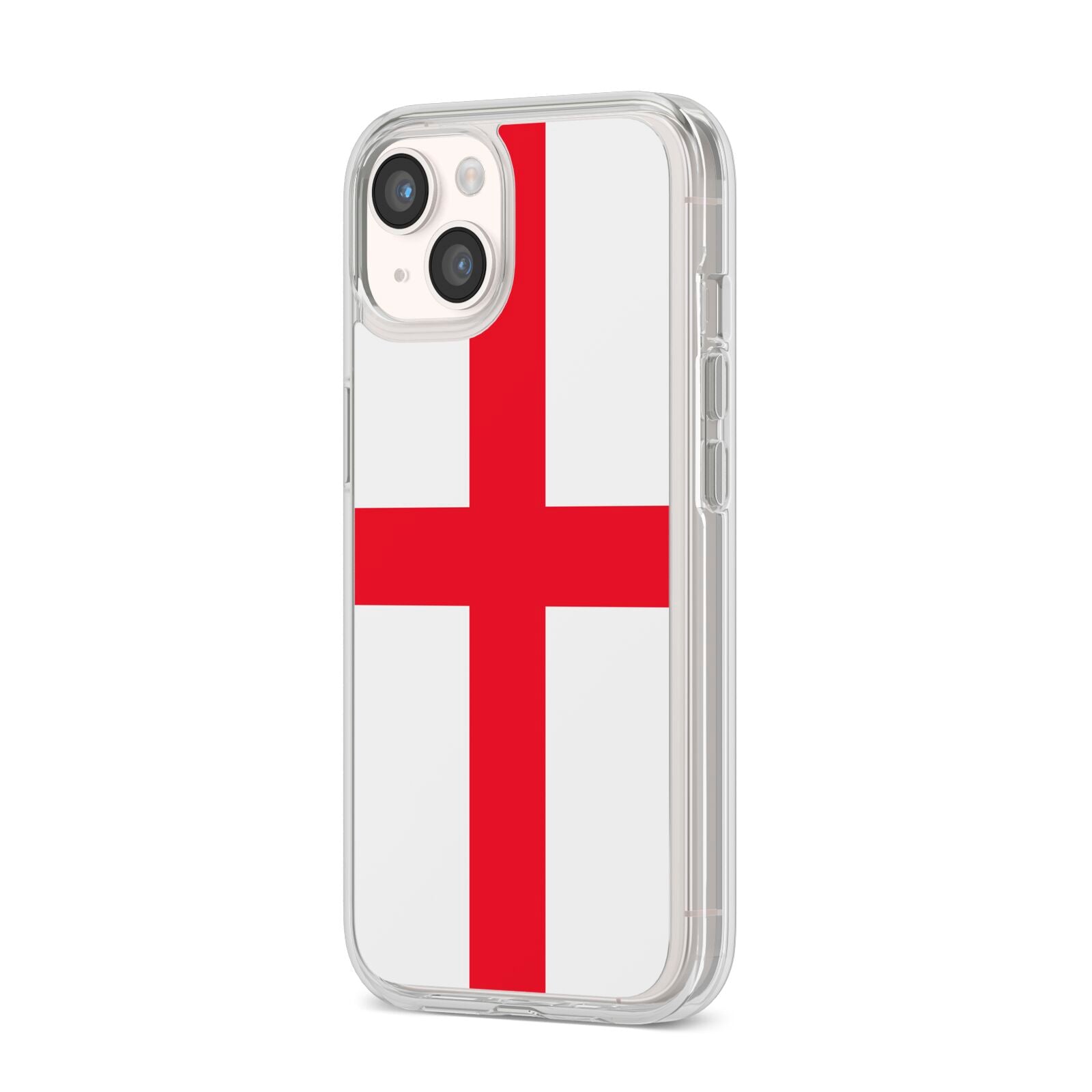 England Flag iPhone 14 Clear Tough Case Starlight Angled Image