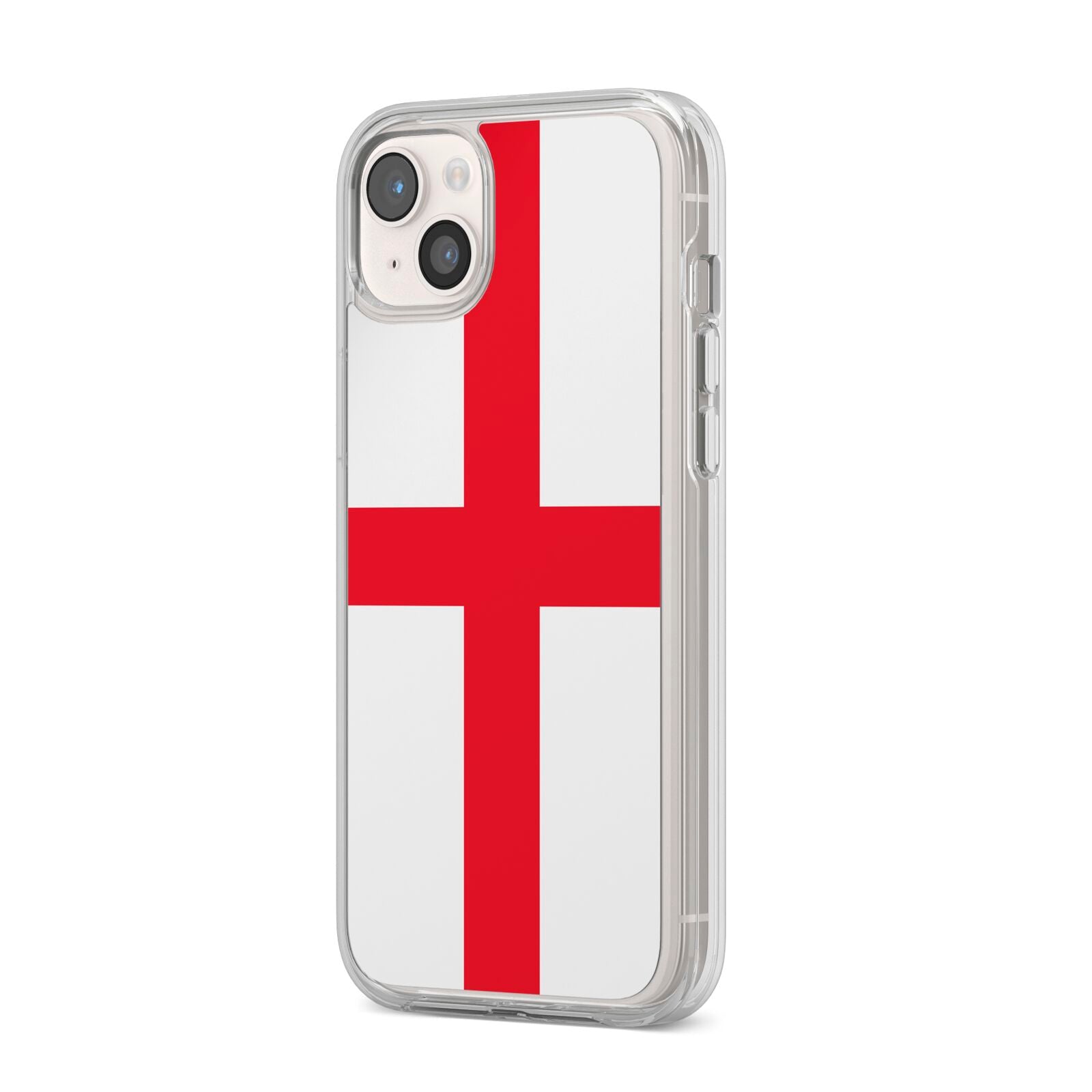 England Flag iPhone 14 Plus Clear Tough Case Starlight Angled Image