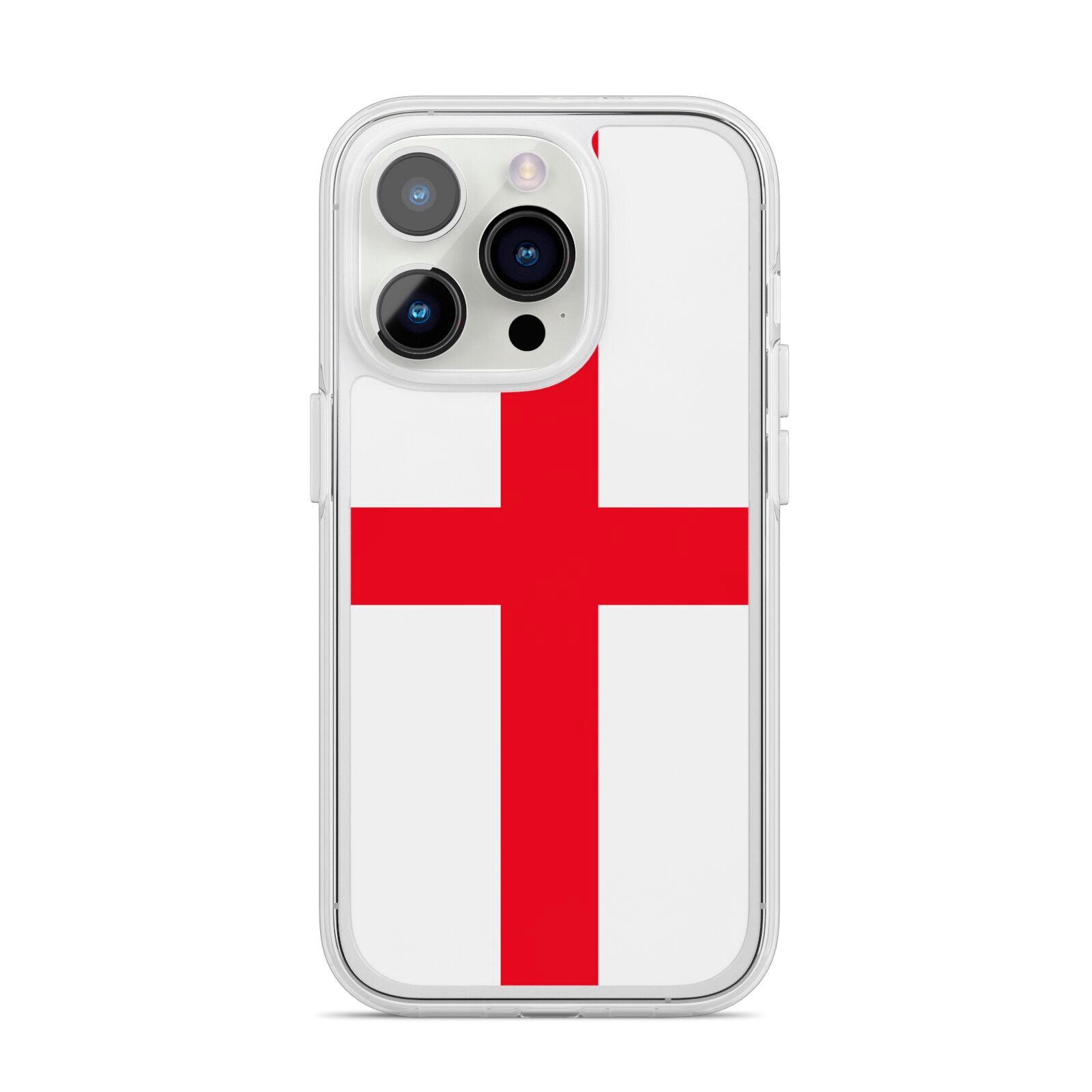 England Flag iPhone 14 Pro Clear Tough Case Silver